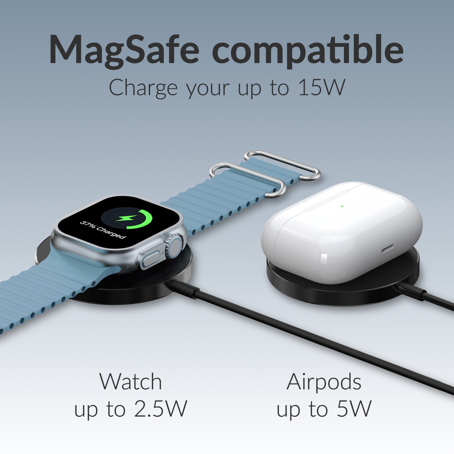 Mobilize 3in1 Magnetic Wireless Charger MagSafe Compatible 15W Black
