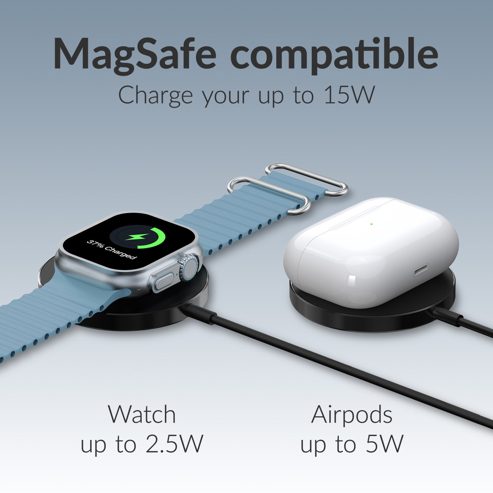 Mobilize 3in1 Magnetic Wireless Charger MagSafe Compatible 15W Black