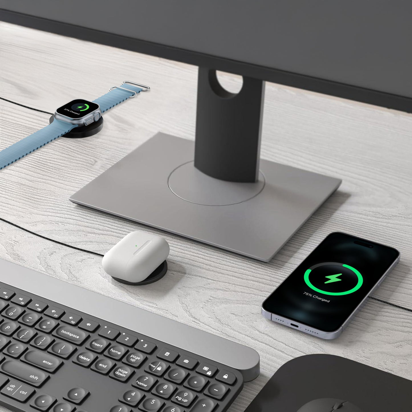 Mobilize 3in1 Magnetic Wireless Charger MagSafe Compatible 15W White