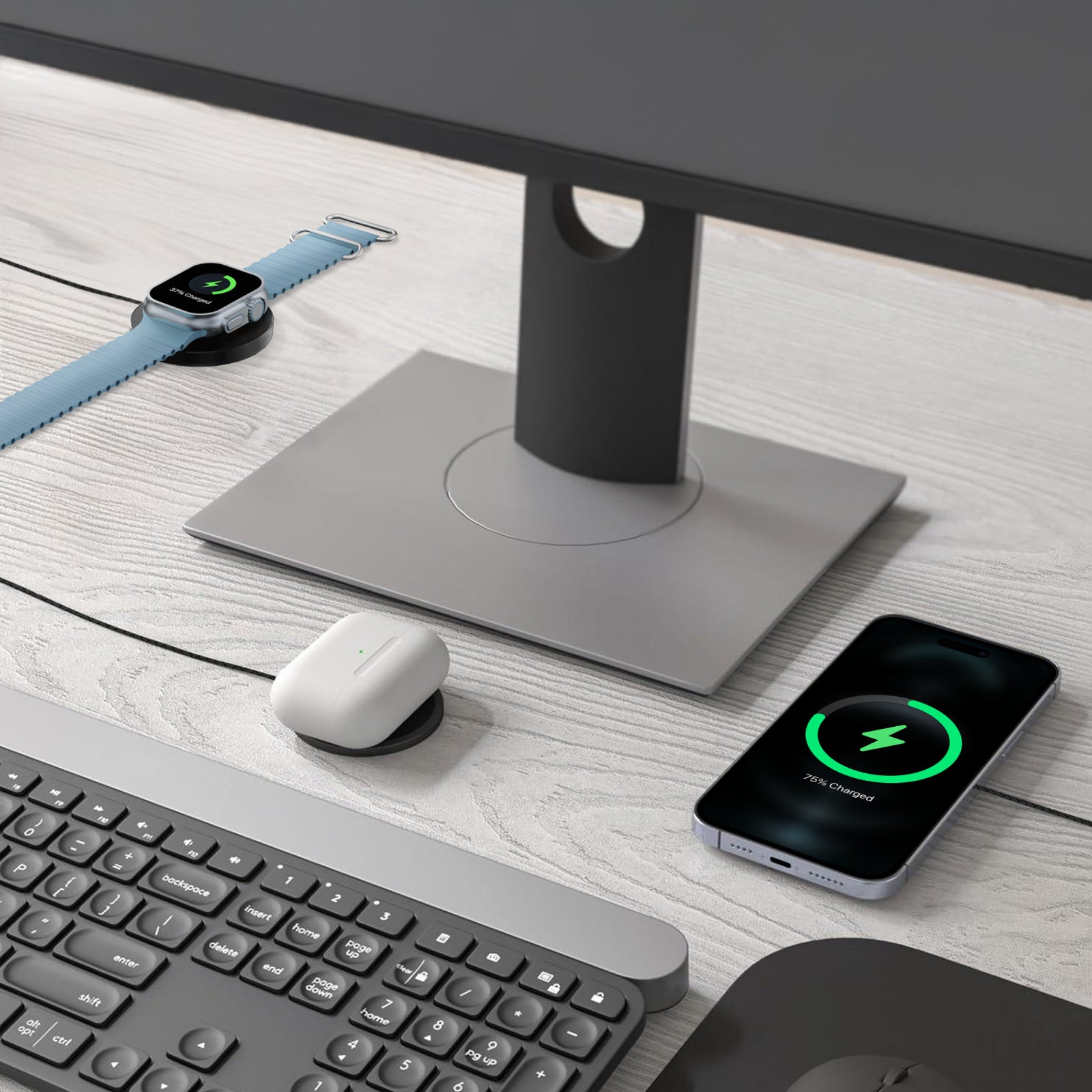 Mobilize 3in1 Magnetic Wireless Charger MagSafe Compatible 15W White