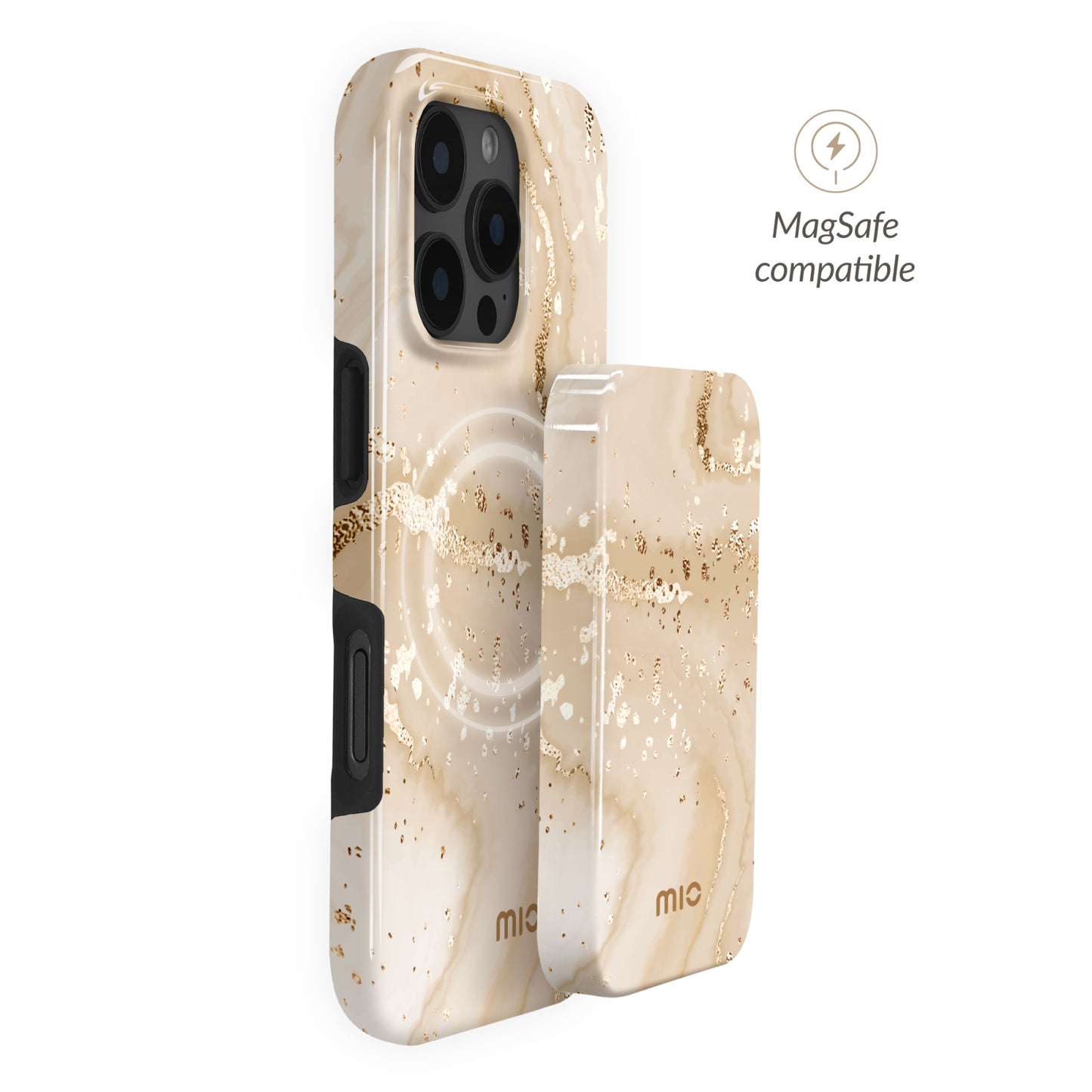 MIO Powerbank 5000mAh with Double sided Magsafe Compatibility Gold Marble - Glossy