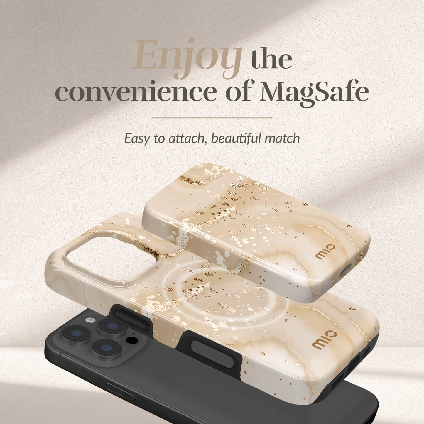 MIO Powerbank 5000mAh with Double sided Magsafe Compatibility Gold Marble - Glossy