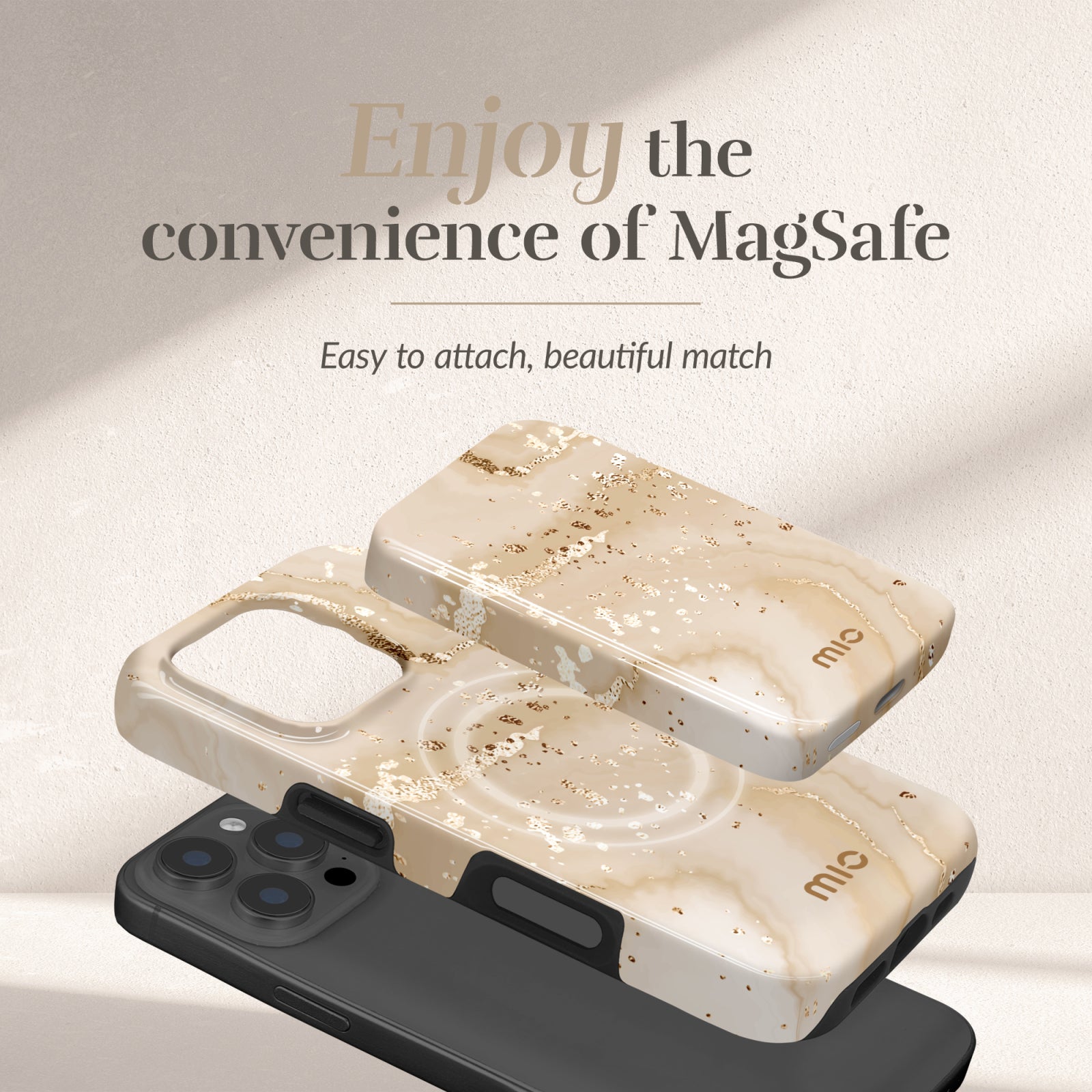 MIO Powerbank 5000mAh with Double sided Magsafe Compatibility Gold Marble - Glossy