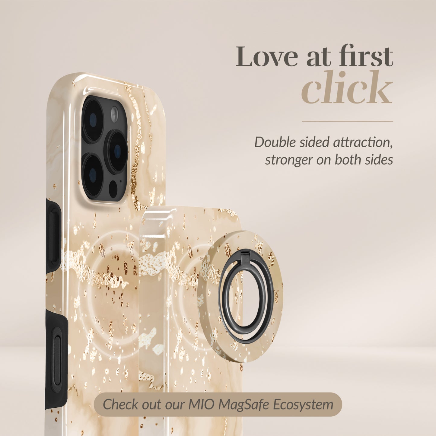 MIO Powerbank 5000mAh with Double sided Magsafe Compatibility Gold Marble - Glossy