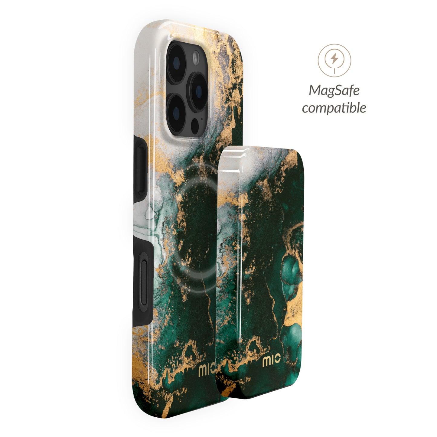 MIO Powerbank 5000mAh with Double sided Magsafe Compatibility Green Marble - Glossy