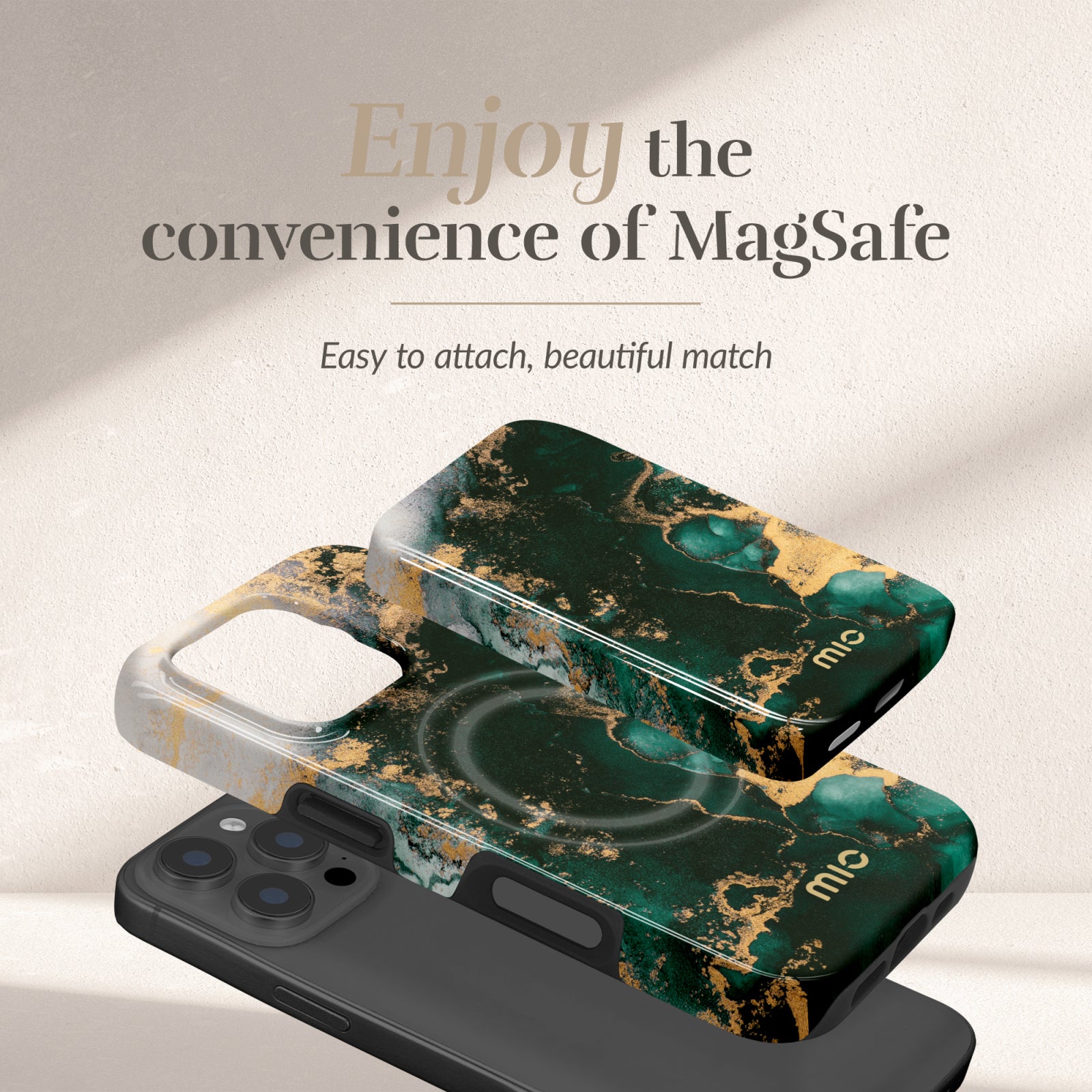 MIO Powerbank 5000mAh with Double sided Magsafe Compatibility Green Marble - Glossy