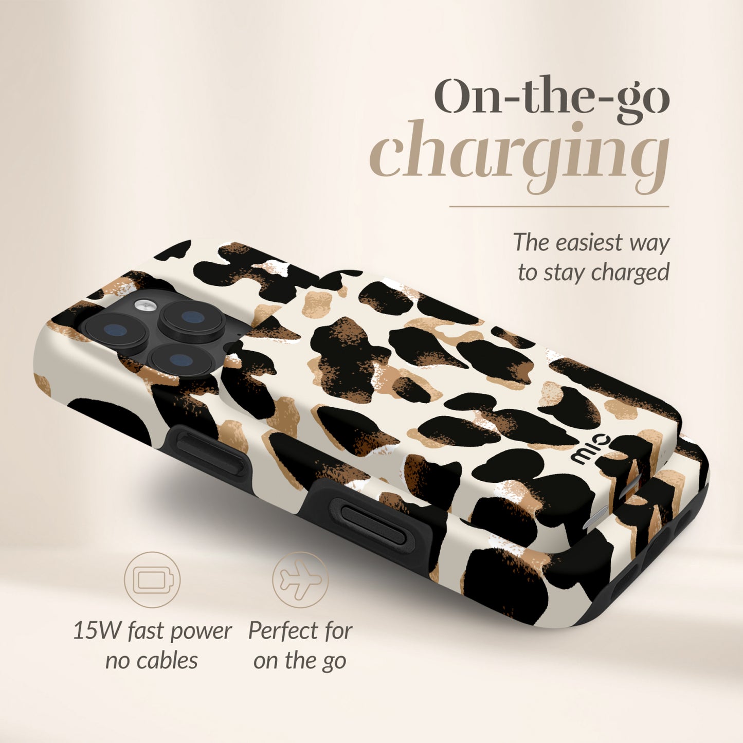MIO Powerbank 5000mAh with Double sided Magsafe Compatibility  Leopard - Matt