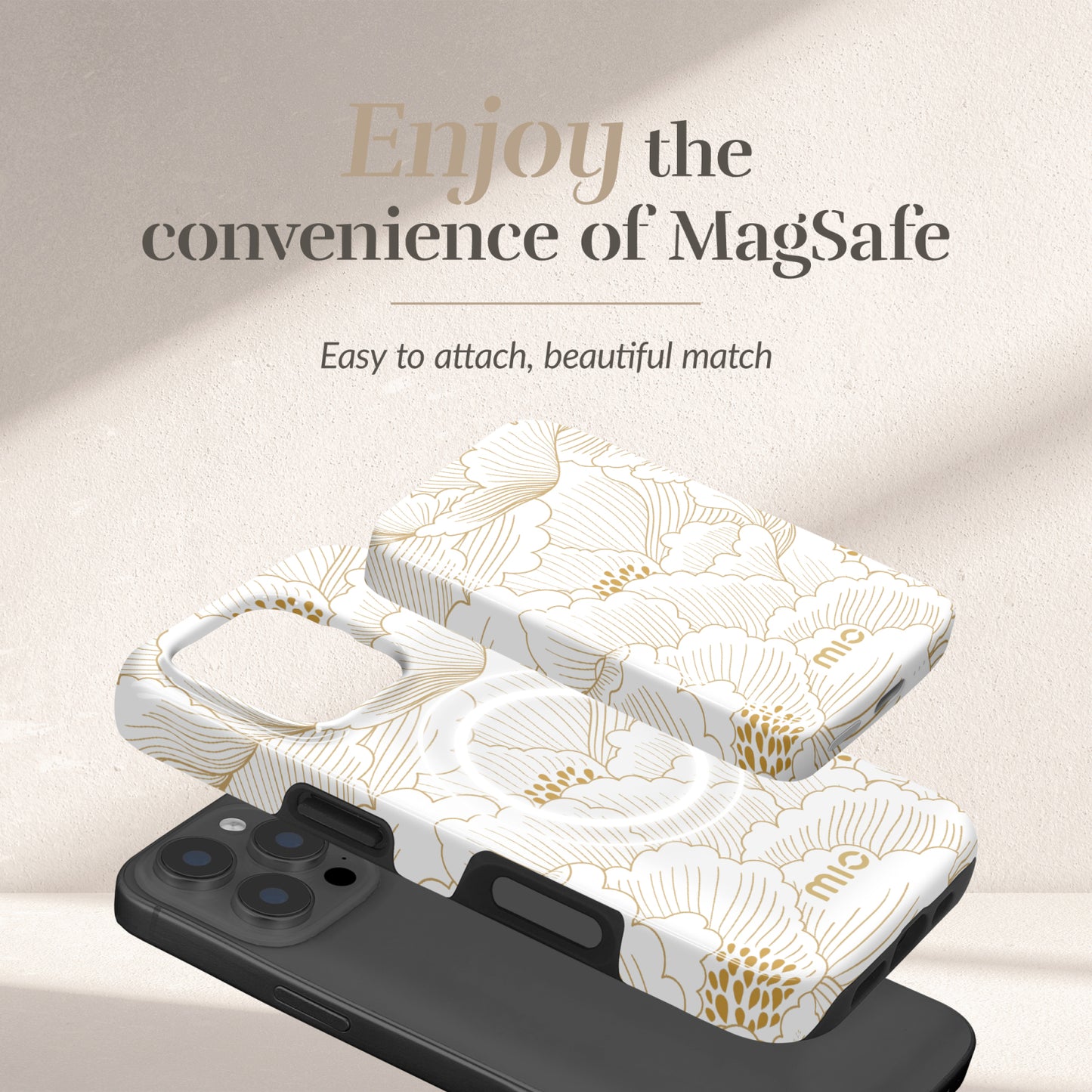 MIO Powerbank 5000mAh with Double sided Magsafe Compatibility White Roses - Glossy