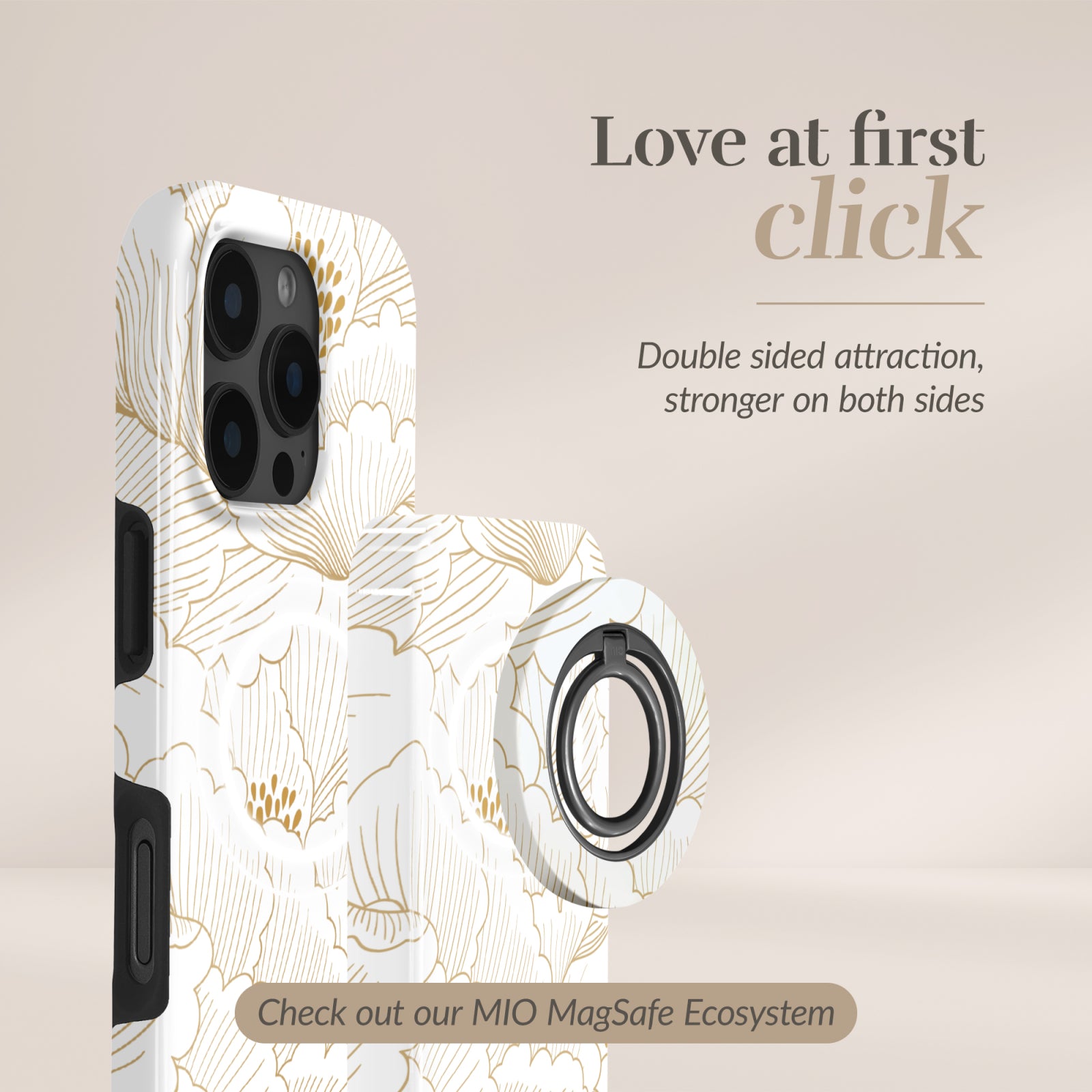 MIO Powerbank 5000mAh with Double sided Magsafe Compatibility White Roses - Glossy
