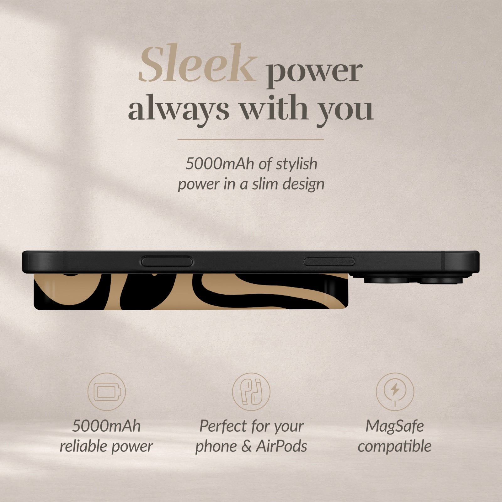 MIO Powerbank 5000mAh with Double sided Magsafe Compatibility Swirl - Matt