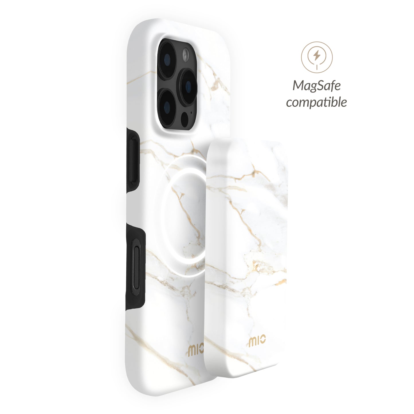 MIO Powerbank 5000mAh with Double sided Magsafe Compatibility White Marble - Matt