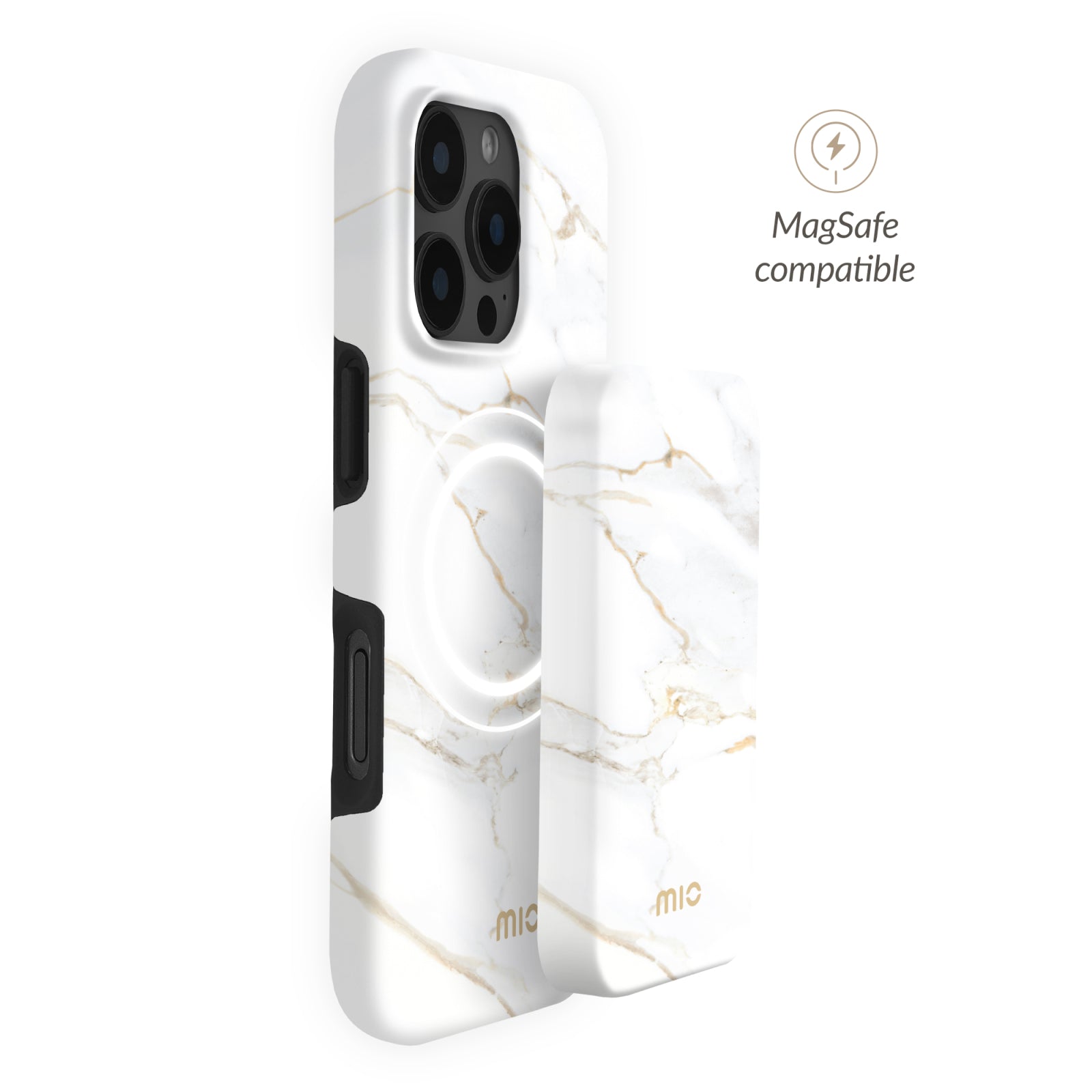 MIO Powerbank 5000mAh with Double sided Magsafe Compatibility White Marble - Matt