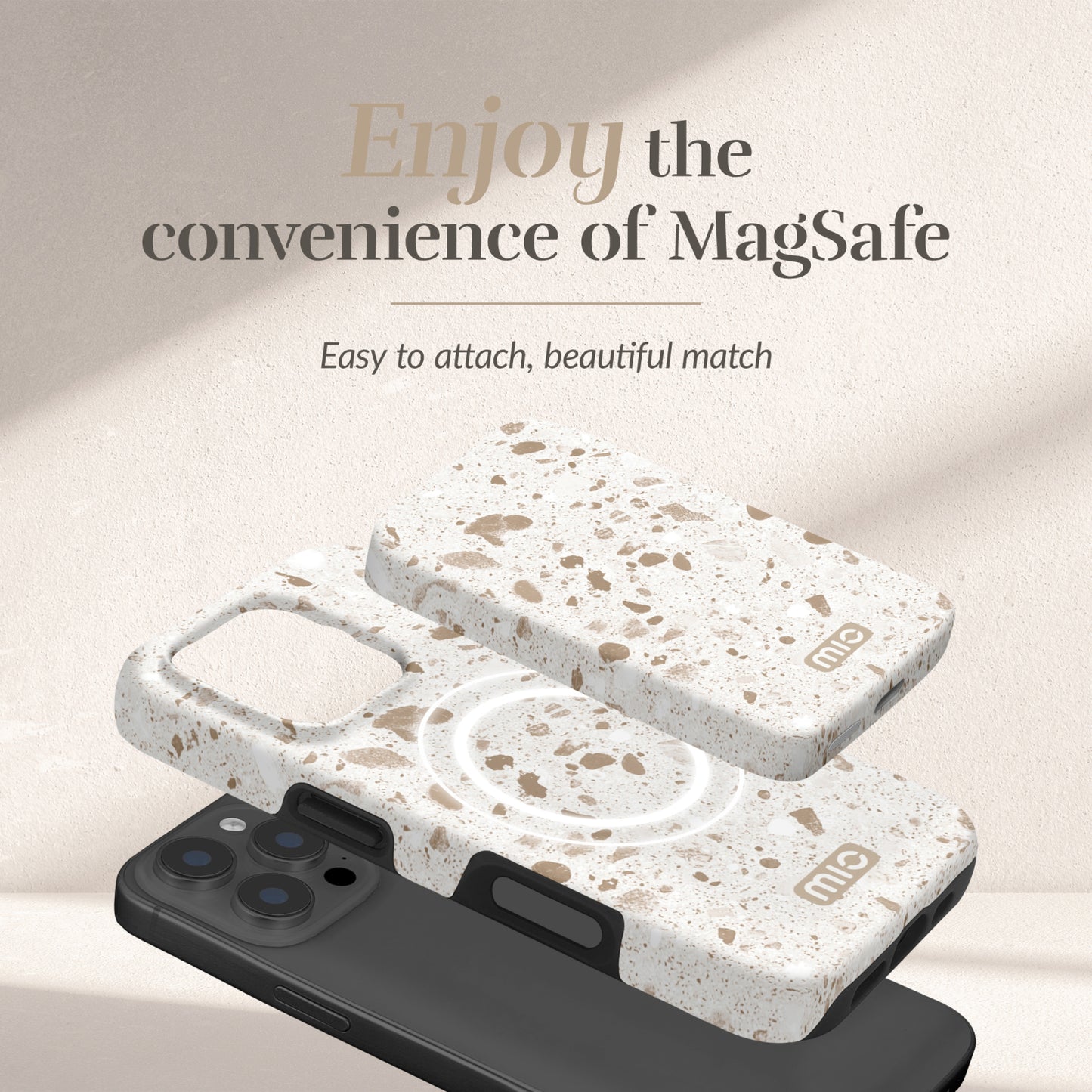 MIO Powerbank 5000mAh with Double sided Magsafe Compatibility Soft Terrazzo - Matt