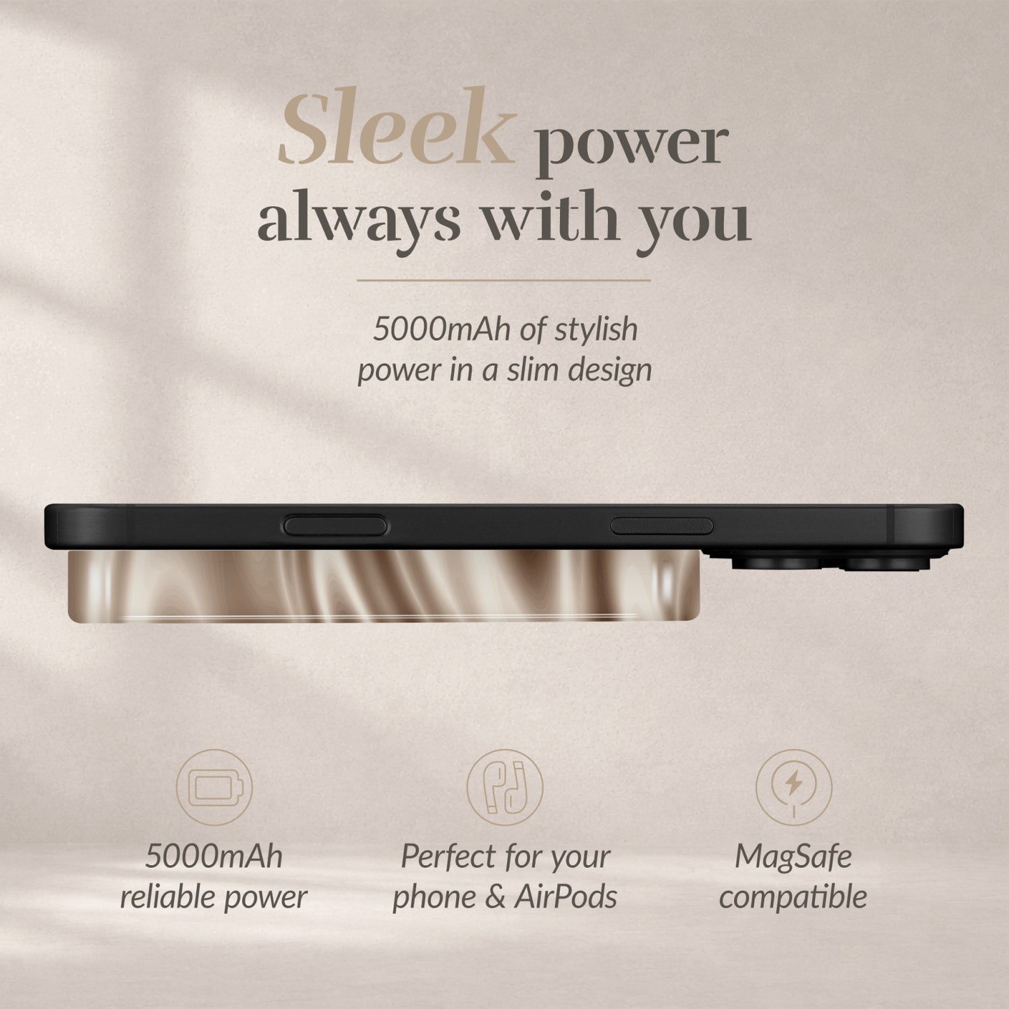 MIO Powerbank 5000mAh with Double sided Magsafe Compatibility Silky Dreams - Glossy