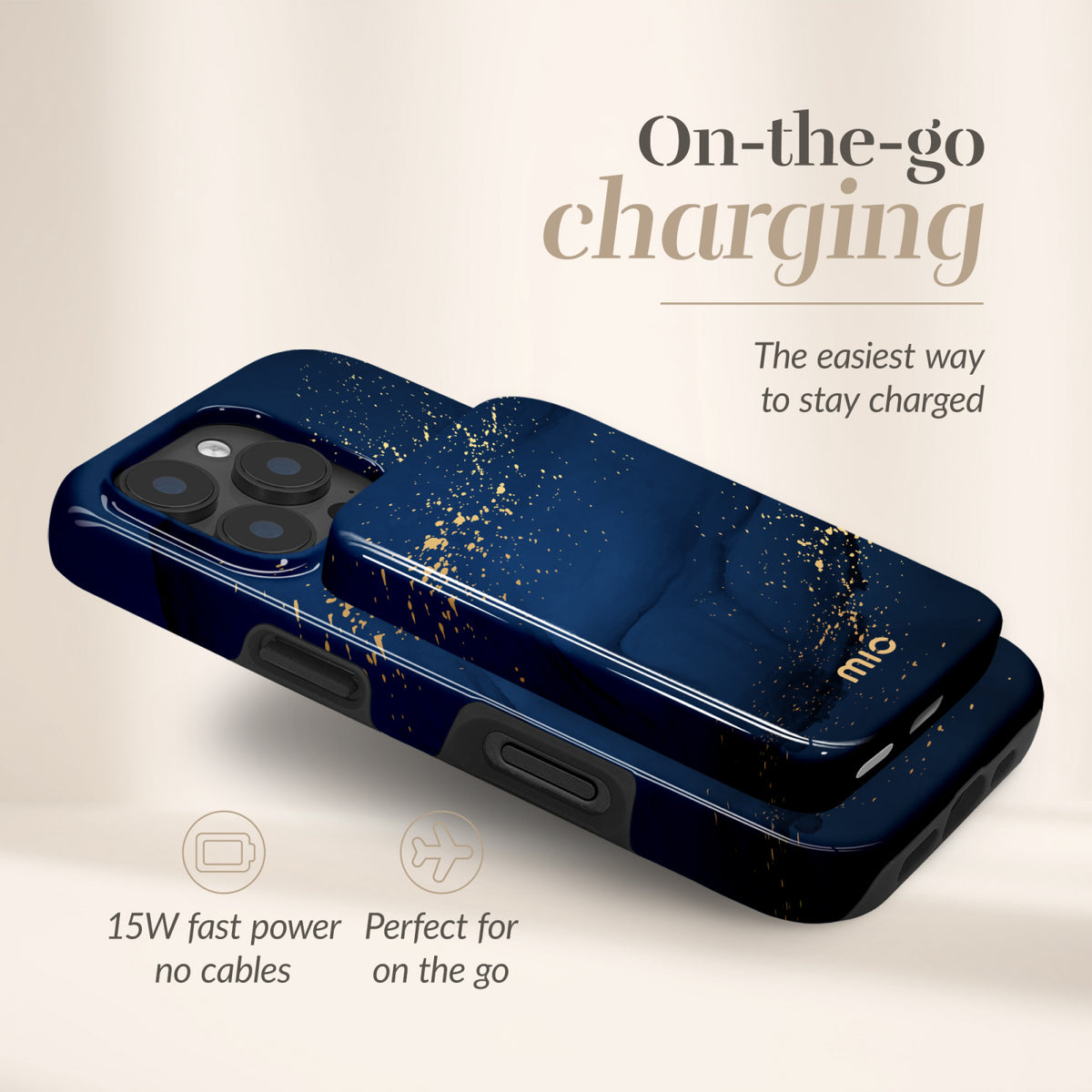 MIO Powerbank 5000mAh with Double sided Magsafe Compatibility Midnight Sparkle - Glossy