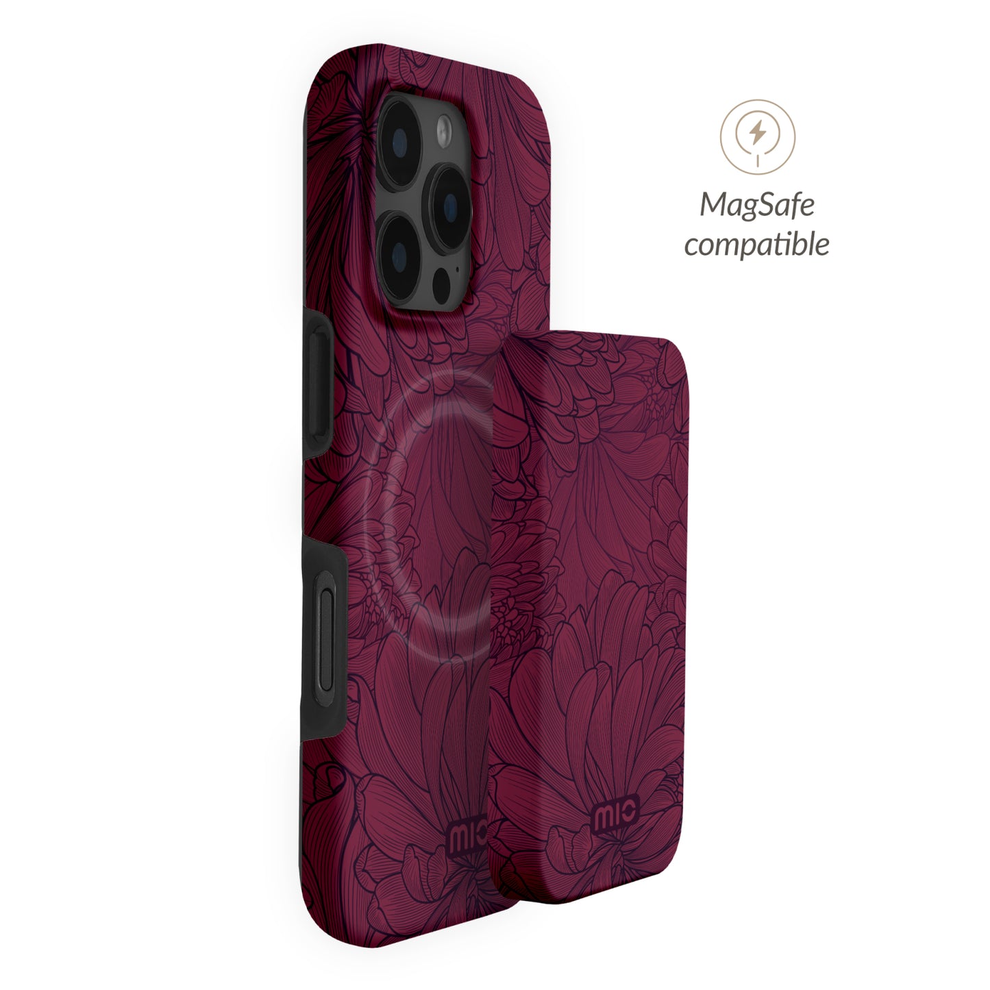 MIO Powerbank 5000mAh with Double sided Magsafe Compatibility Berry Blooms - Matt
