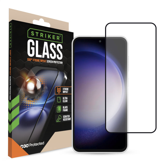 Protecteur d'écran Striker D3O Xtreme Impact Glass - Cadre noir - Samsung Galaxy A54 5G/S23 FE 5G