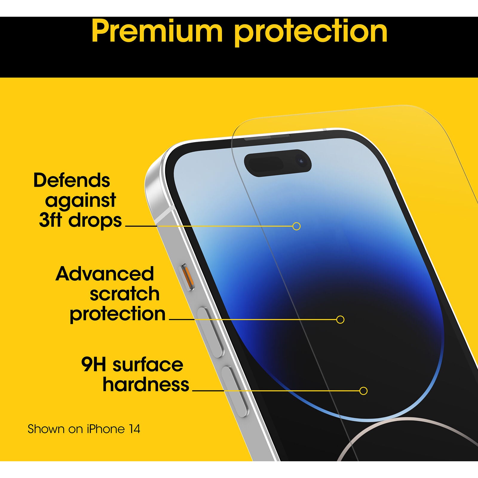 OtterBox Premium Glass Screen Protector Apple iPhone 15 Plus Clear
