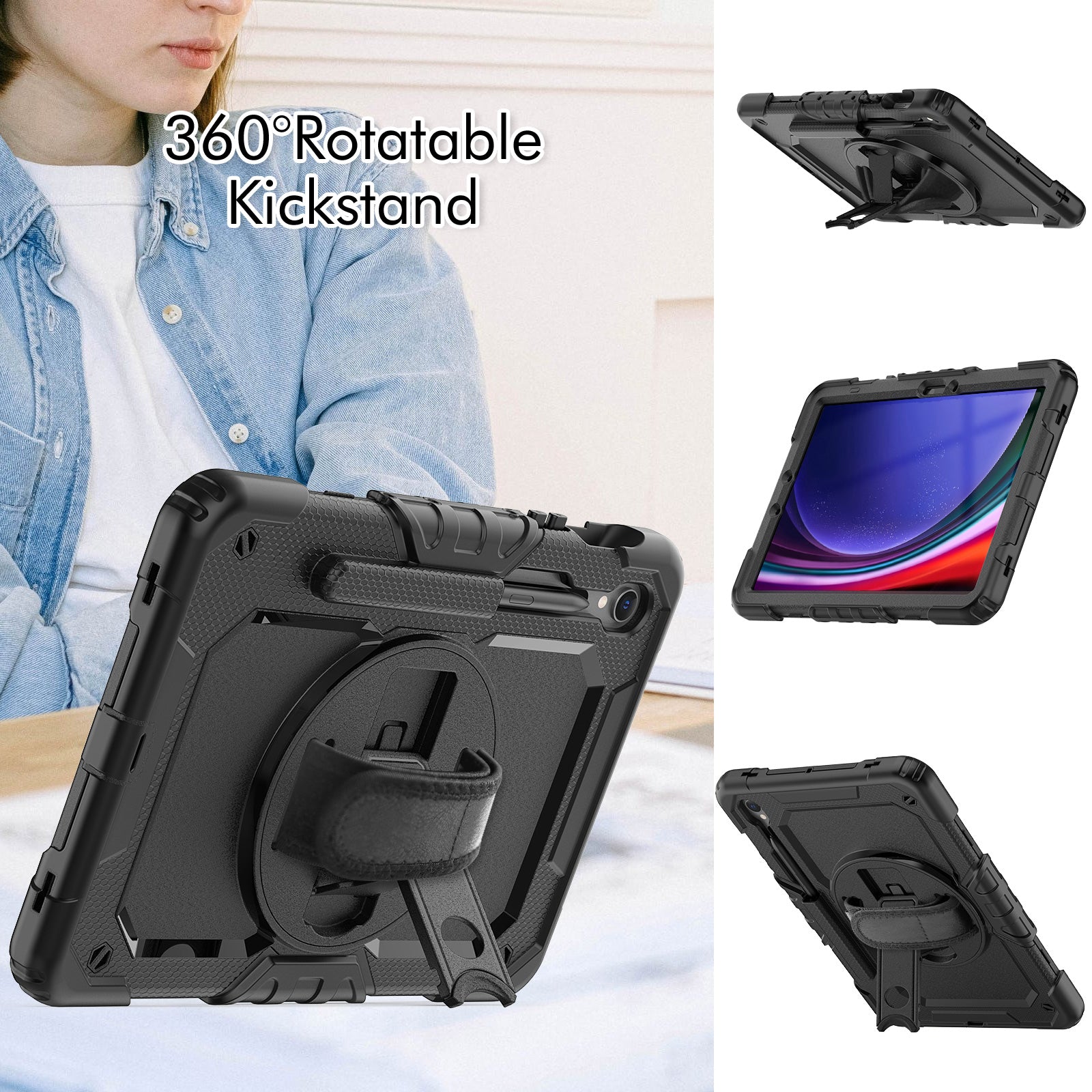 Xccess Survivor All-round Case Samsung Galaxy Tab S10 FE+ 13.1 Black (Screenless)