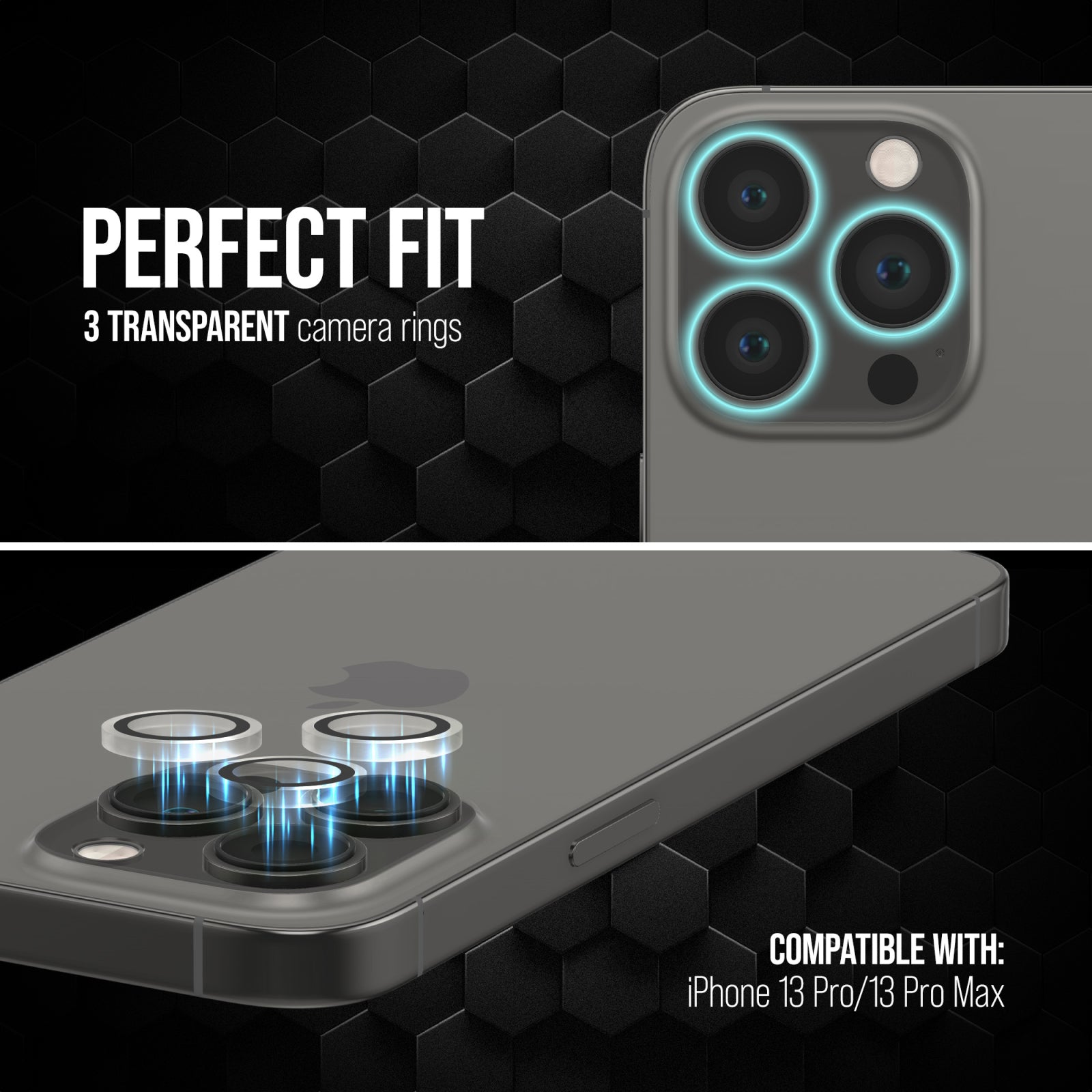 Striker Single Lens Glass Camera Protector - Transparent - Apple iPhone 13 Pro/13 Pro Max