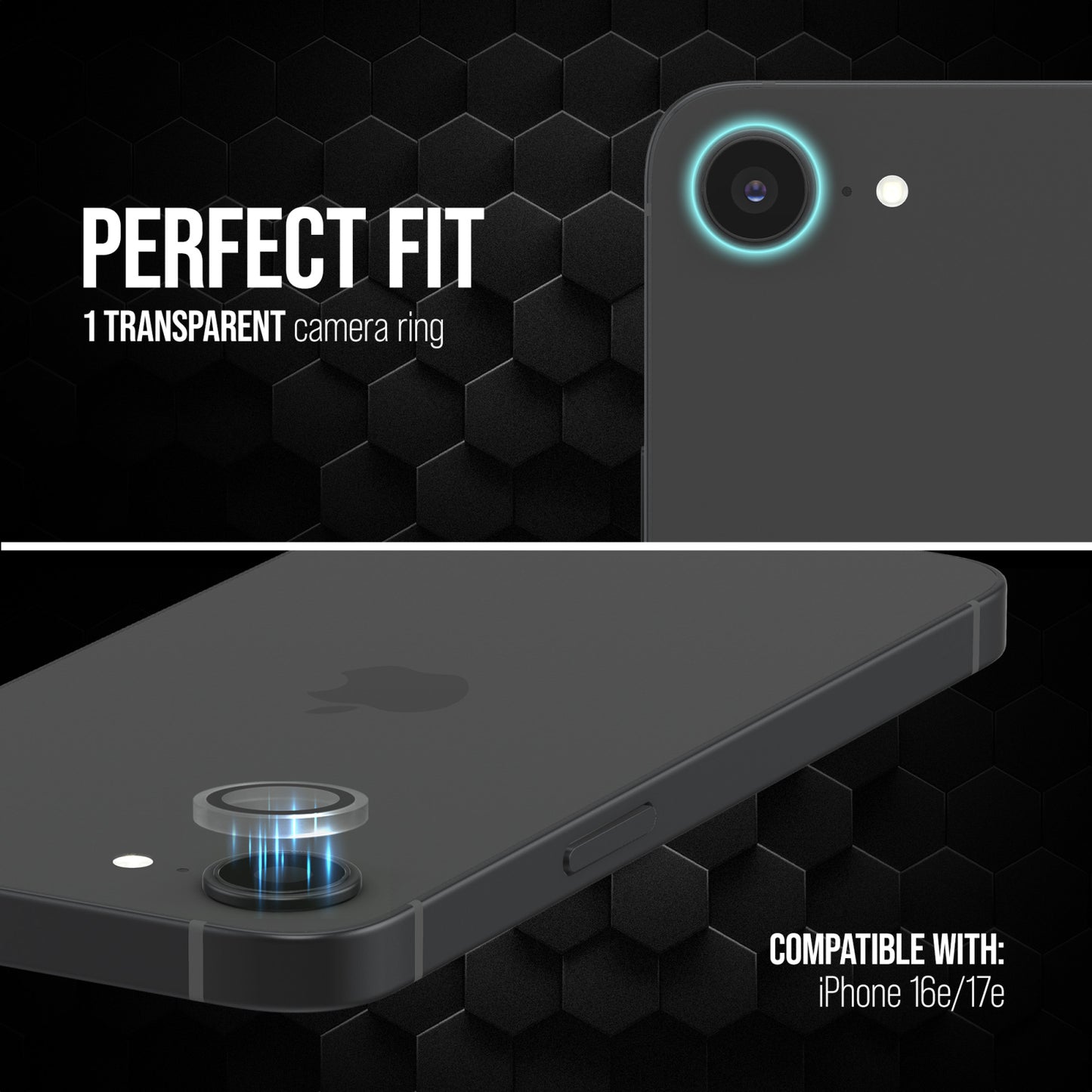 Striker Single Lens Glass Camera Protector - Transparent - Apple iPhone 16e/17e