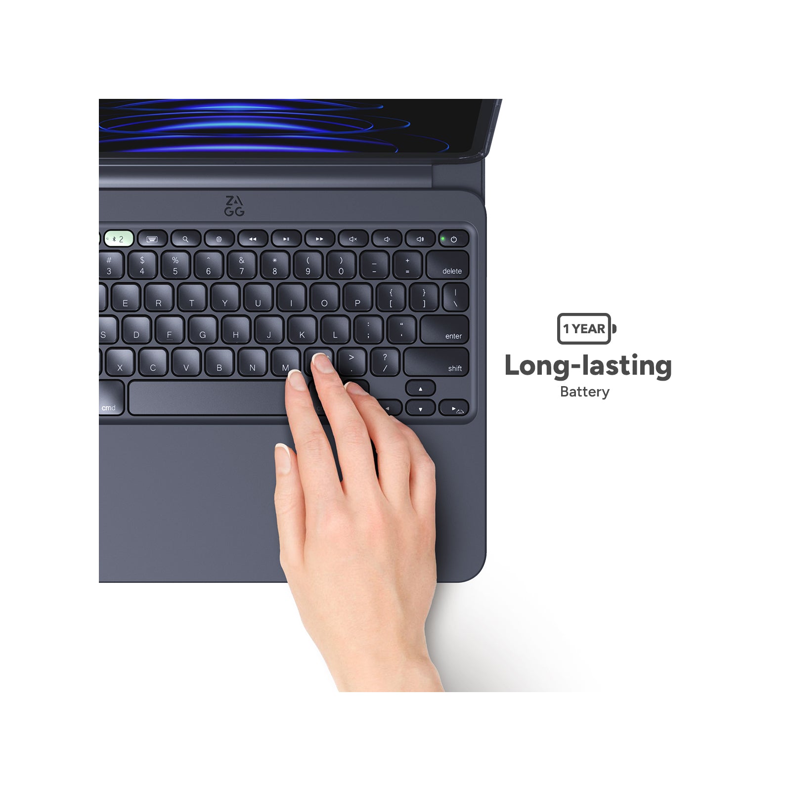 ZAGG Pro Keys 2 Bluetooth Keyboard Case for Apple iPad Air 10.9 (2020/2022)/Air 11 (2024/2025/2026) QWERTY Black