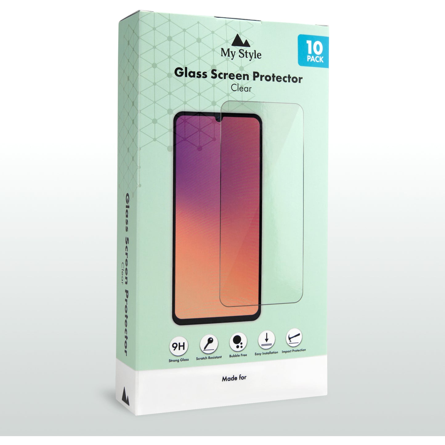 My Style Tempered Glass Screen Protector for Apple iPhone 16 Pro/17/17 Pro/18 Pro Clear (10-Pack)
