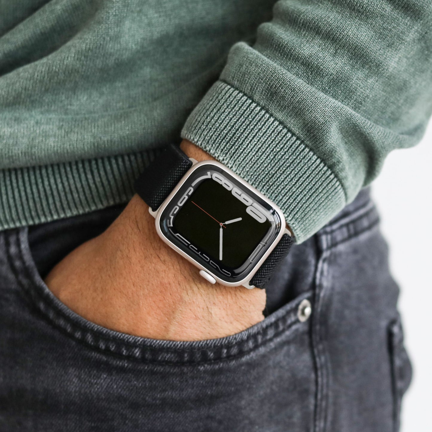 Vonmählen Classic Nylon Loop For Apple Watch 44 - 45 - 46 - 49mm One Size Black