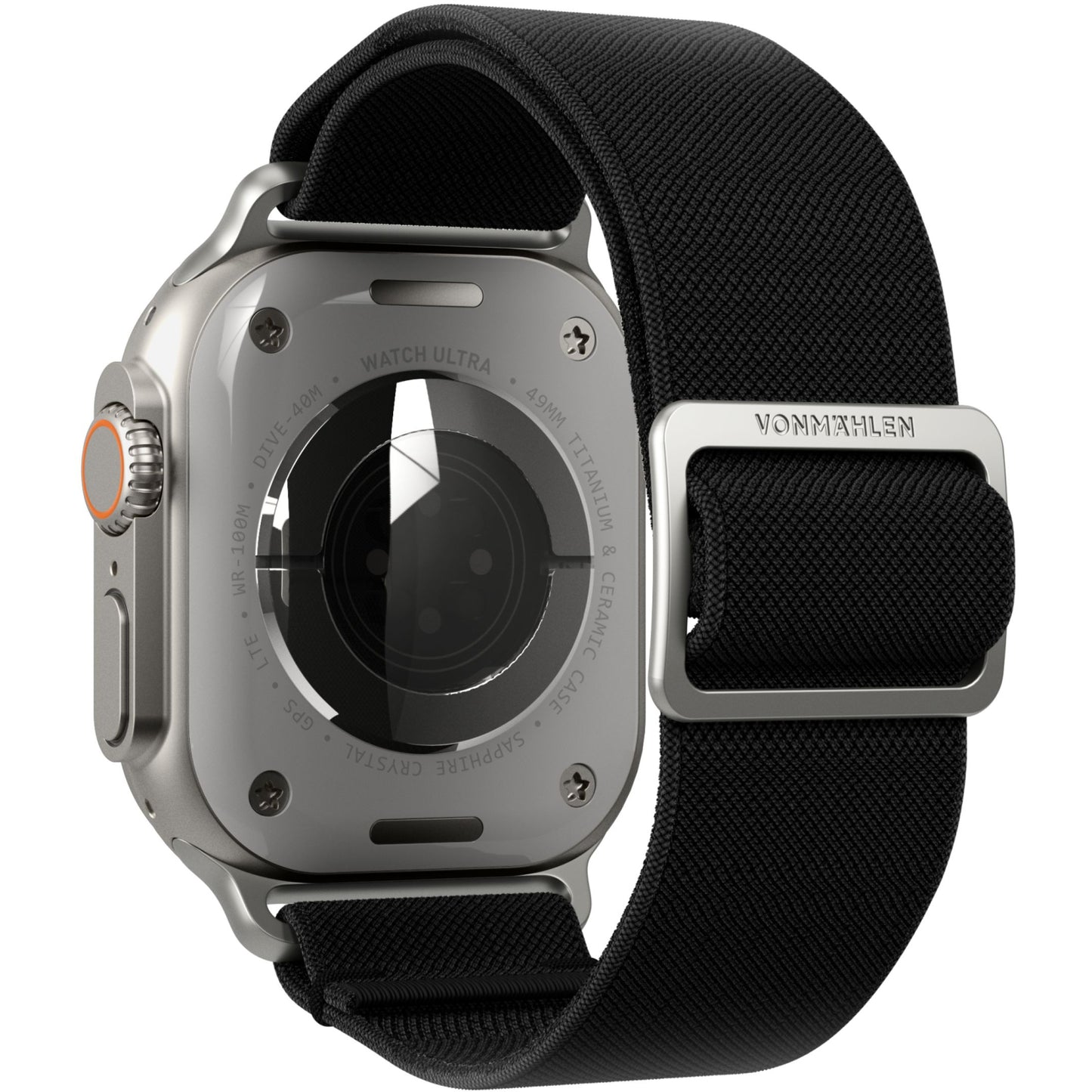 Vonmählen Classic Nylon Loop For Apple Watch 44 - 45 - 46 - 49mm One Size Black