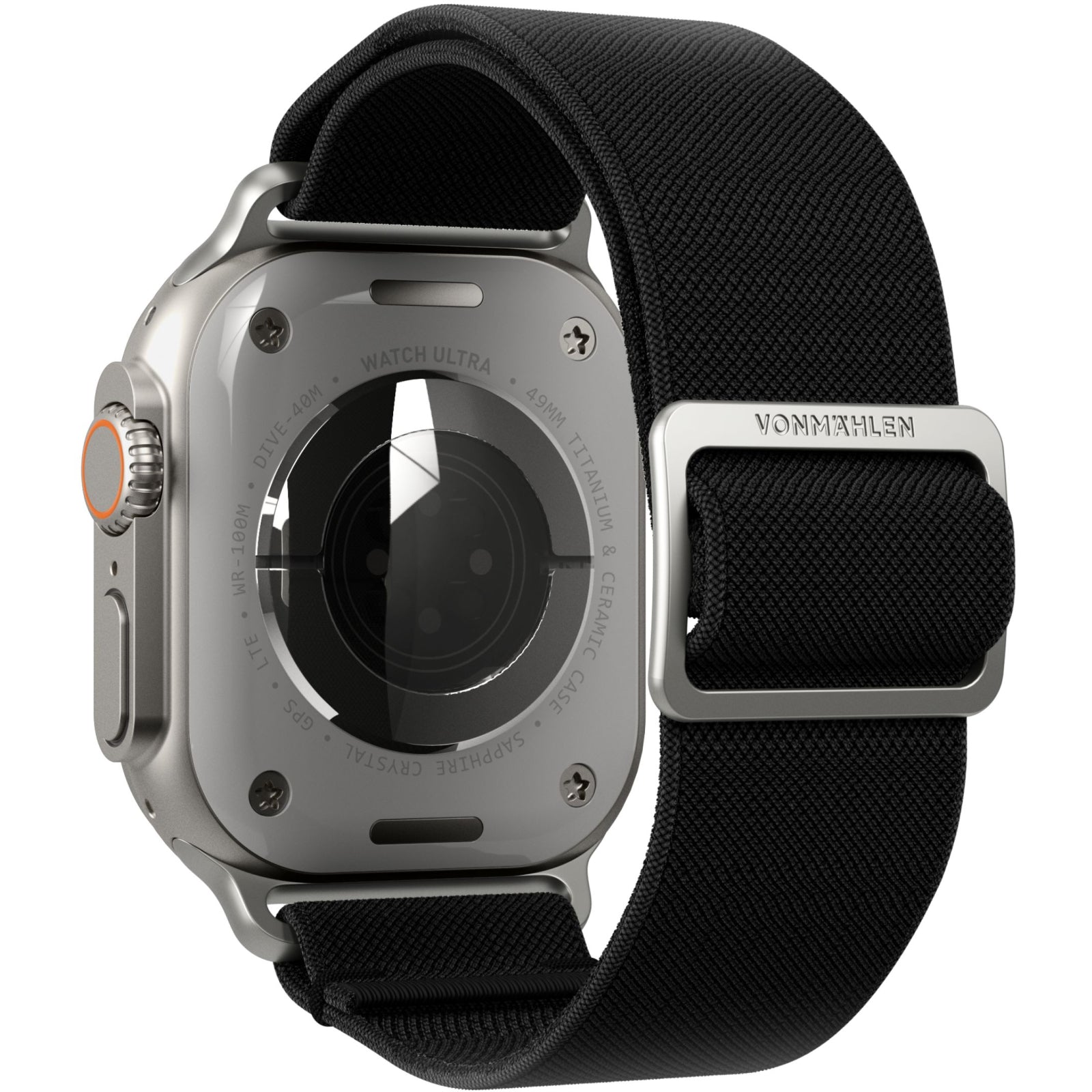 Vonmählen Classic Nylon Loop For Apple Watch 44 - 45 - 46 - 49mm One Size Black