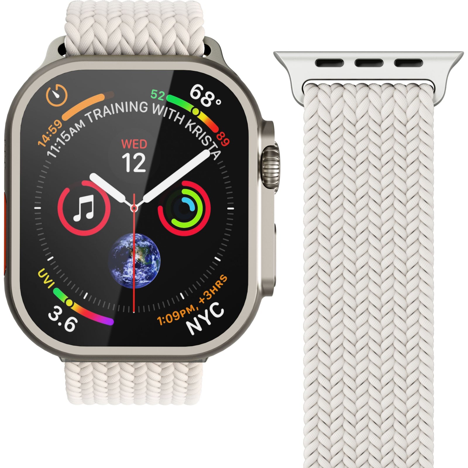 Vonmählen Woven Loop For Apple Watch 40 - 41 - 42mm One Size Silver/Cream