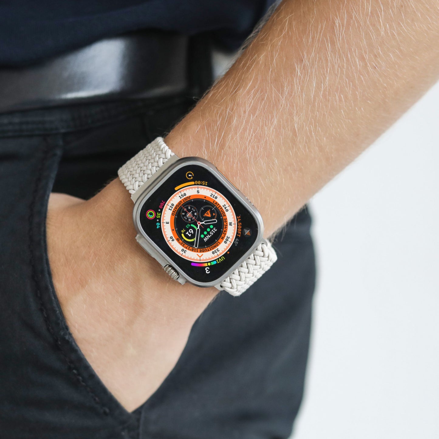 Vonmählen Woven Loop For Apple Watch 40 - 41 - 42mm One Size Silver/Cream