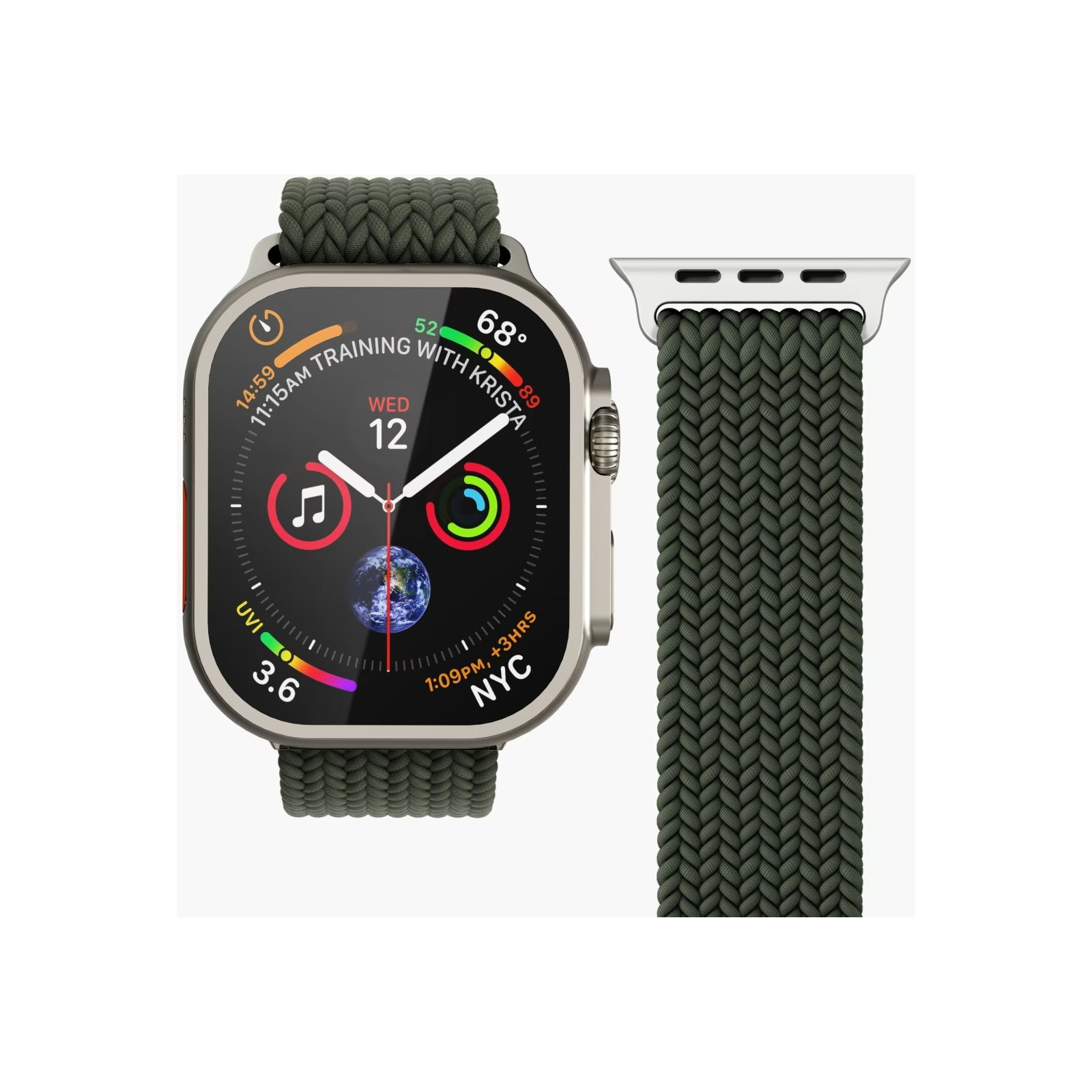 Vonmählen Woven Loop For Apple Watch 40 - 41 - 42mm One Size Silver/Olive
