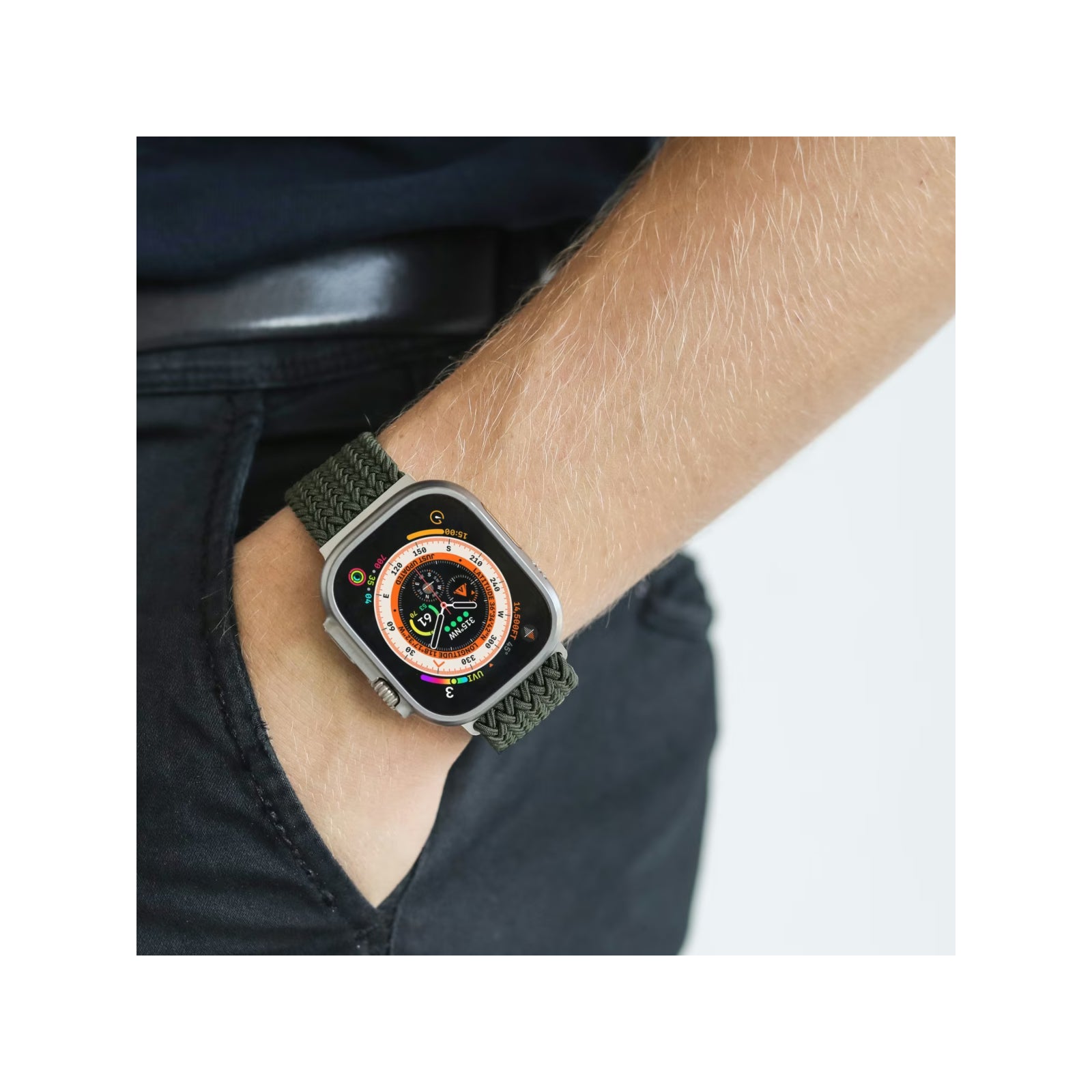 Vonmählen Woven Loop For Apple Watch 40 - 41 - 42mm One Size Silver/Olive