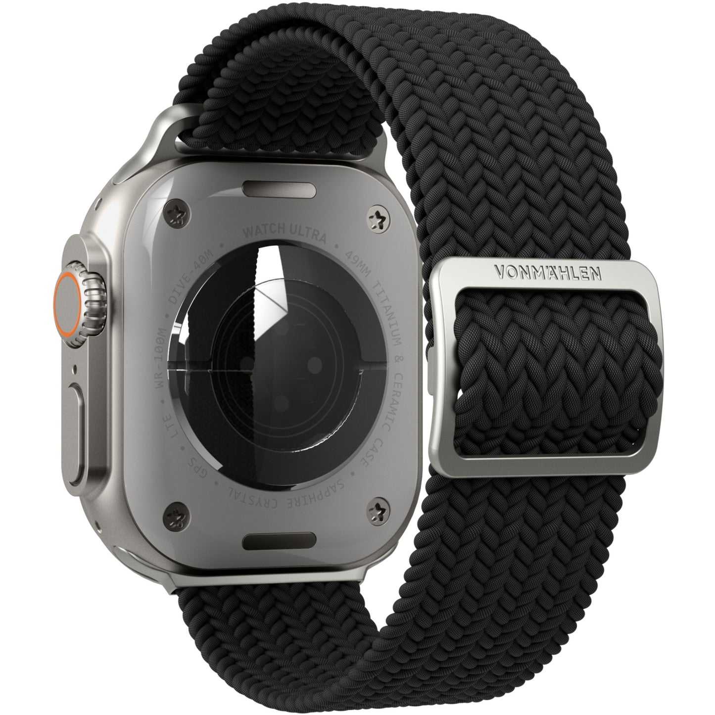 Vonmählen Woven Loop For Apple Watch 44 - 45 - 46 - 49mm One Size Silver/Black