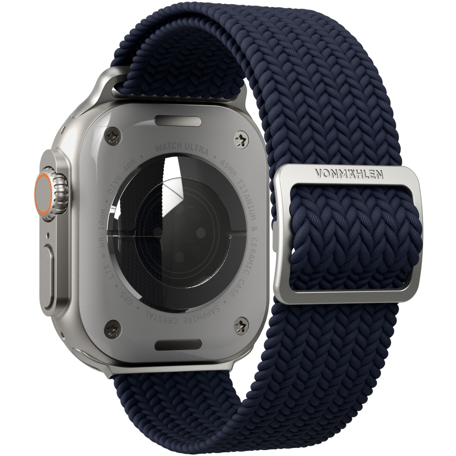Vonmählen Woven Loop For Apple Watch 44 - 45 - 46 - 49mm One Size Silver/Navy