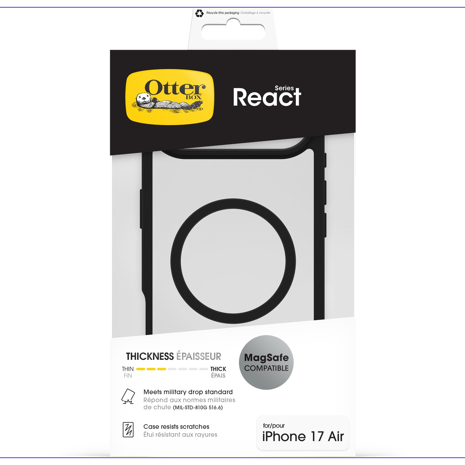 OtterBox React MagSafe Series Apple iPhone Air Clear/Black