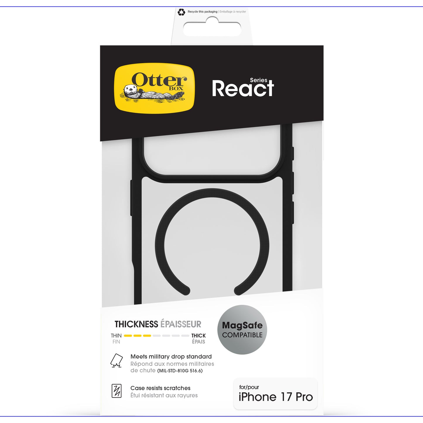OtterBox React MagSafe Series Apple iPhone 17 Pro/18 Pro Clear/Black