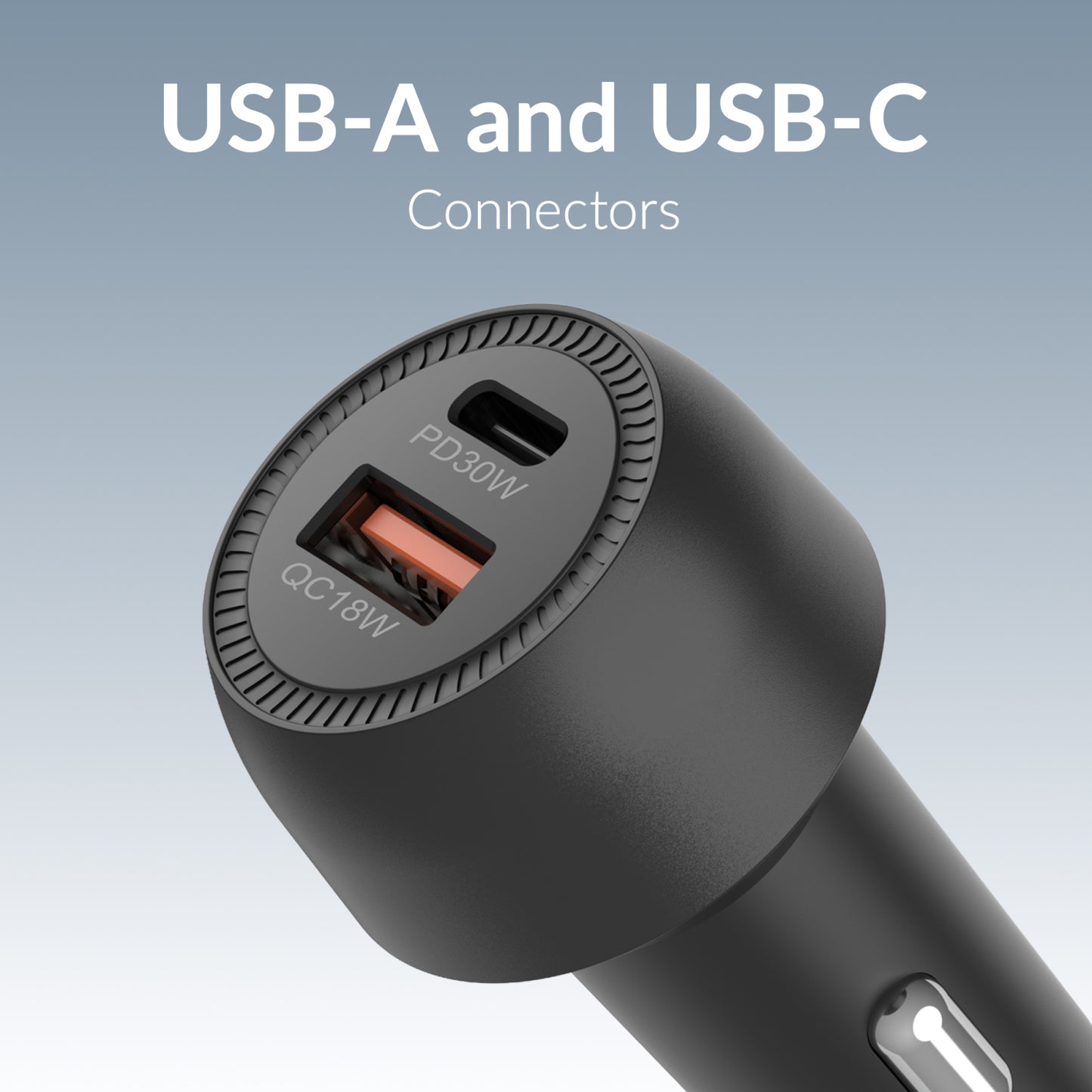 Mobilize Car Charger USB + USB-C 48W with PD/PPS and QC Black