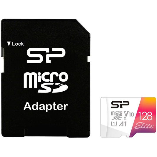 Silicon Power Elite Micro SDXC incl. SD Adapter 128GB UHS-1 A1 V10 Class 10 Color