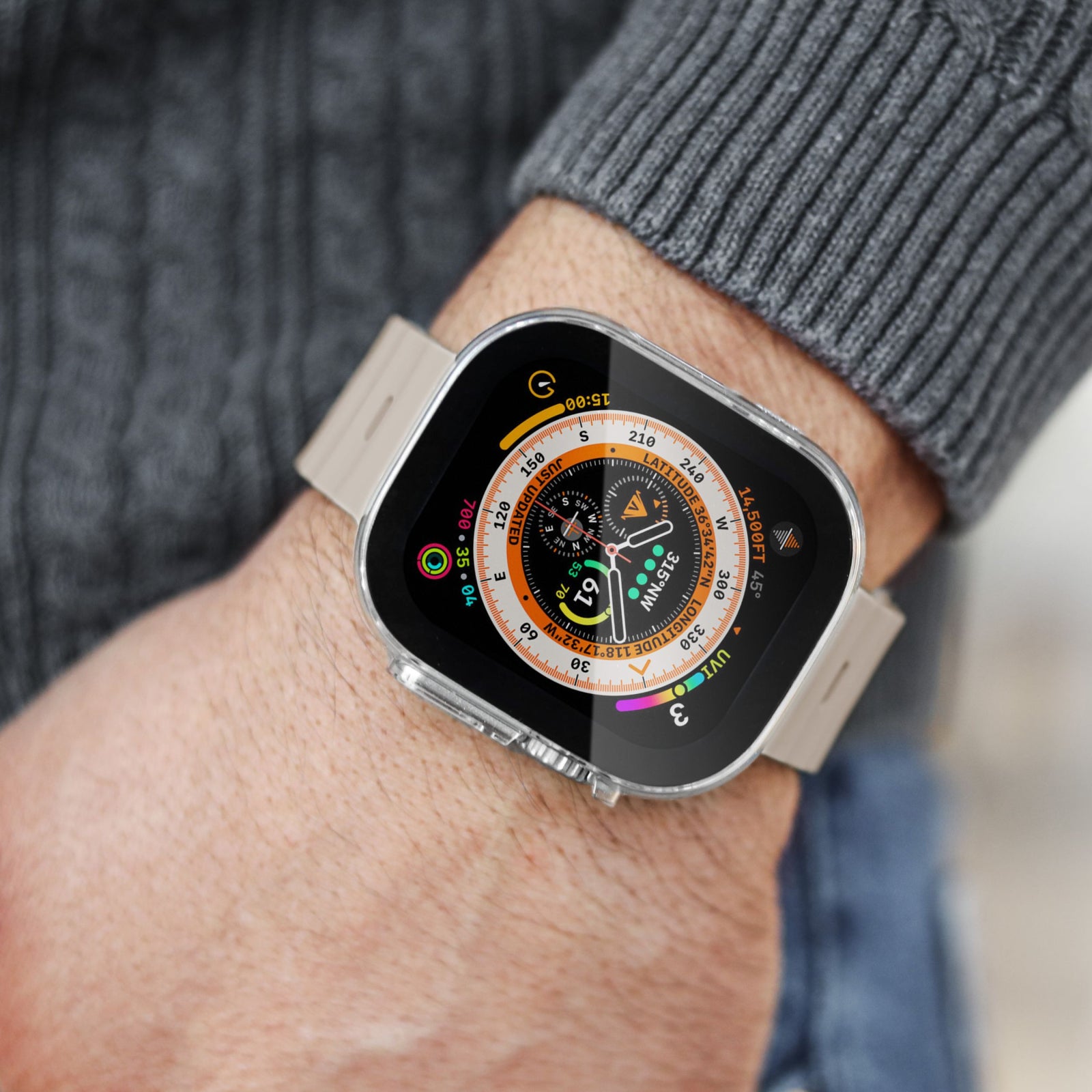Vonmahlen Thin Case for Apple Watch Ultra 1/2/3 49mm Transparent