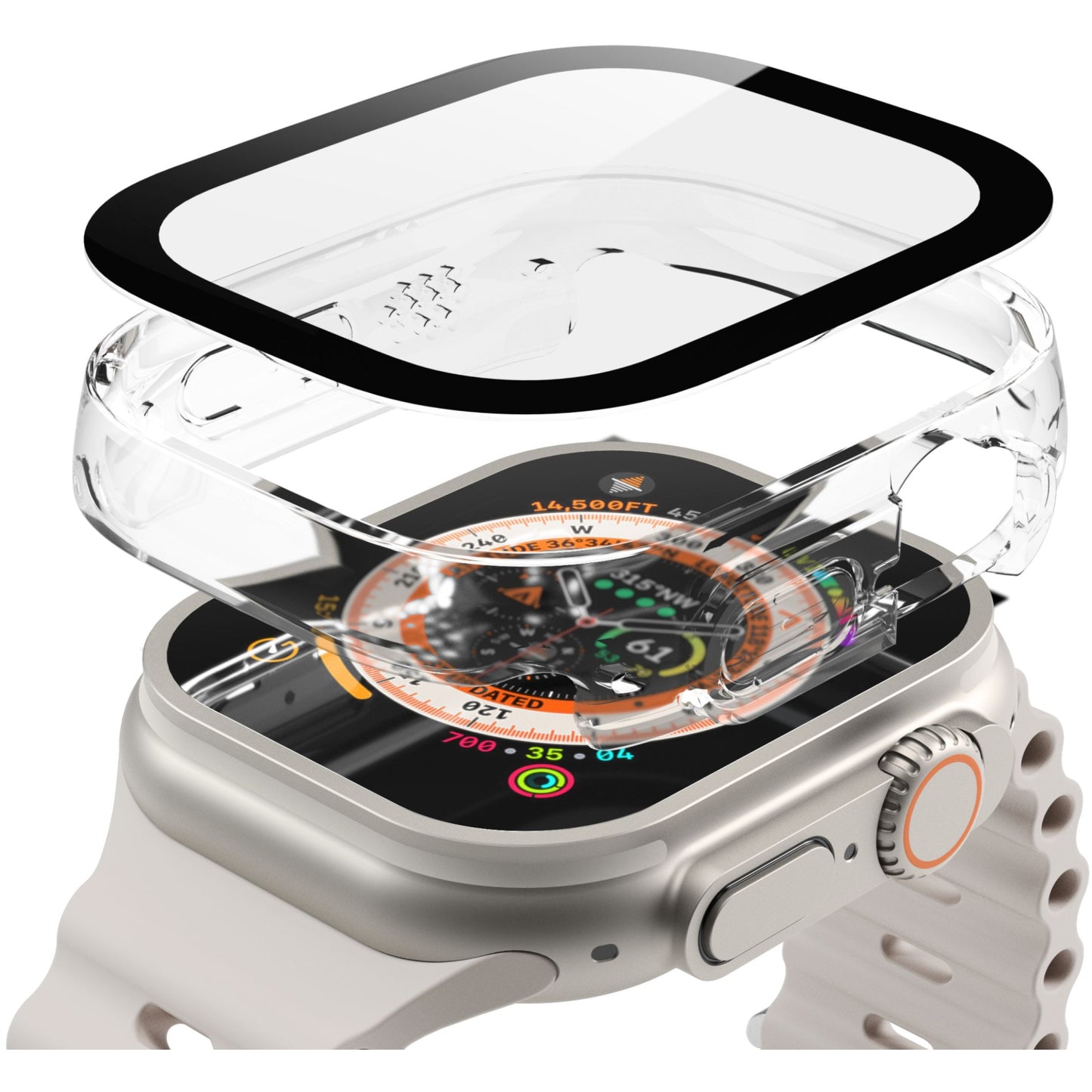 Vonmahlen Thin Case for Apple Watch Ultra 1/2/3 49mm Transparent