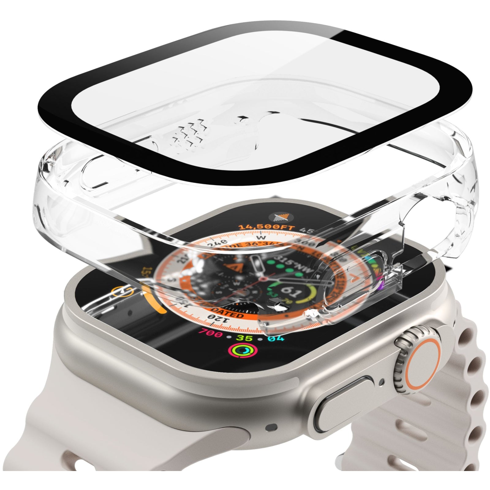 Vonmahlen Thin Case for Apple Watch Ultra 1/2/3 49mm Transparent