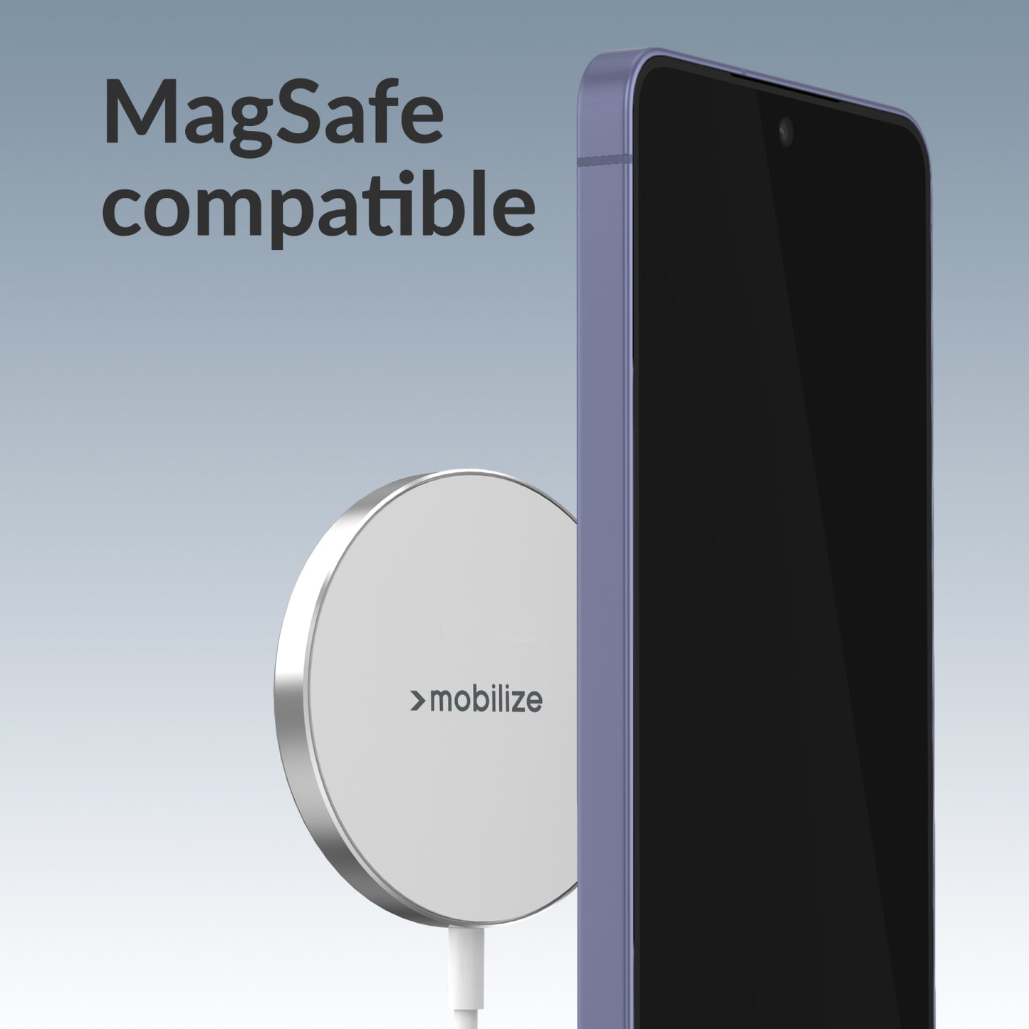 Mobilize Magnetic Wireless Charger Magsafe Compatible 25W Qi2.2 White Aluminium