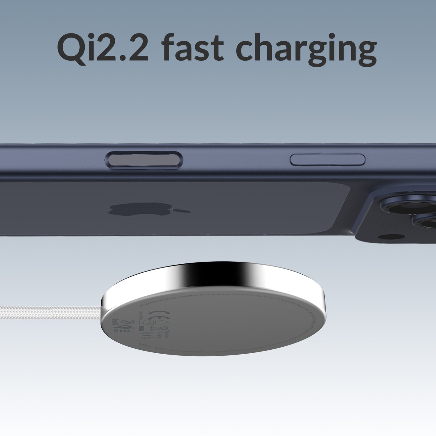 Mobilize Magnetic Wireless Charger Magsafe Compatible 25W Qi2.2 White Aluminium