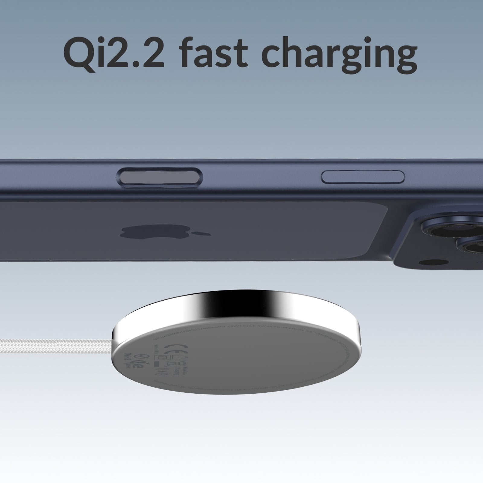 Mobilize Magnetic Wireless Charger Magsafe Compatible 25W Qi2.2 White Aluminium