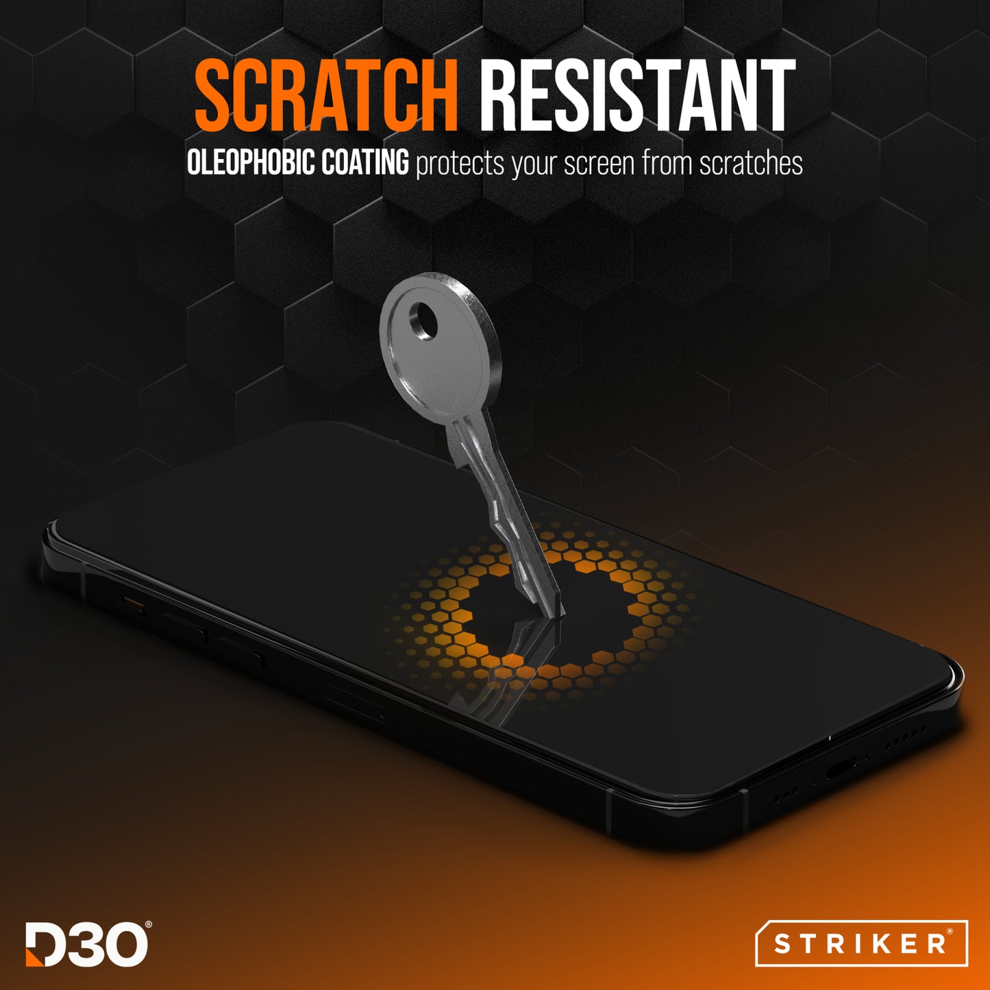 Striker D3O Xtreme Impact Privacy Glass Screen Protector - Black Frame - Apple iPhone 17e