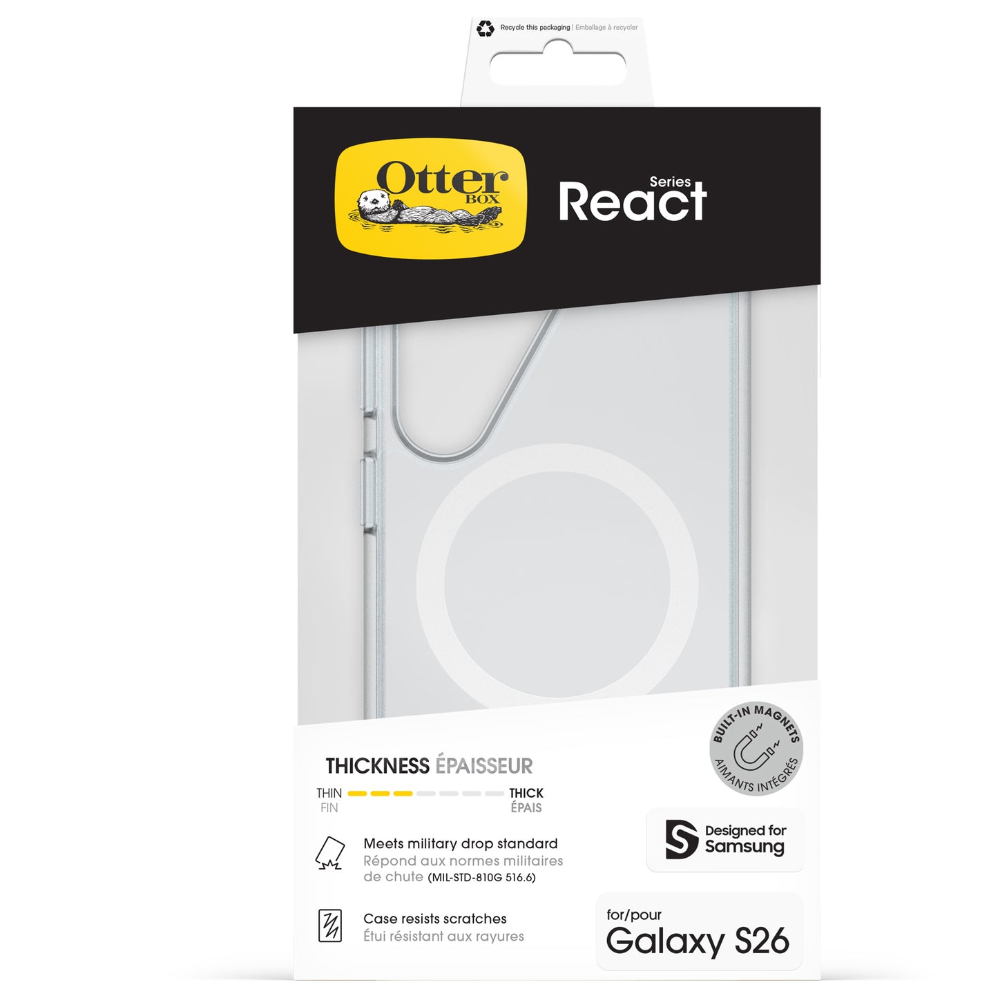 OtterBox React Magnets Series Samsung Galaxy S26 5G Clear