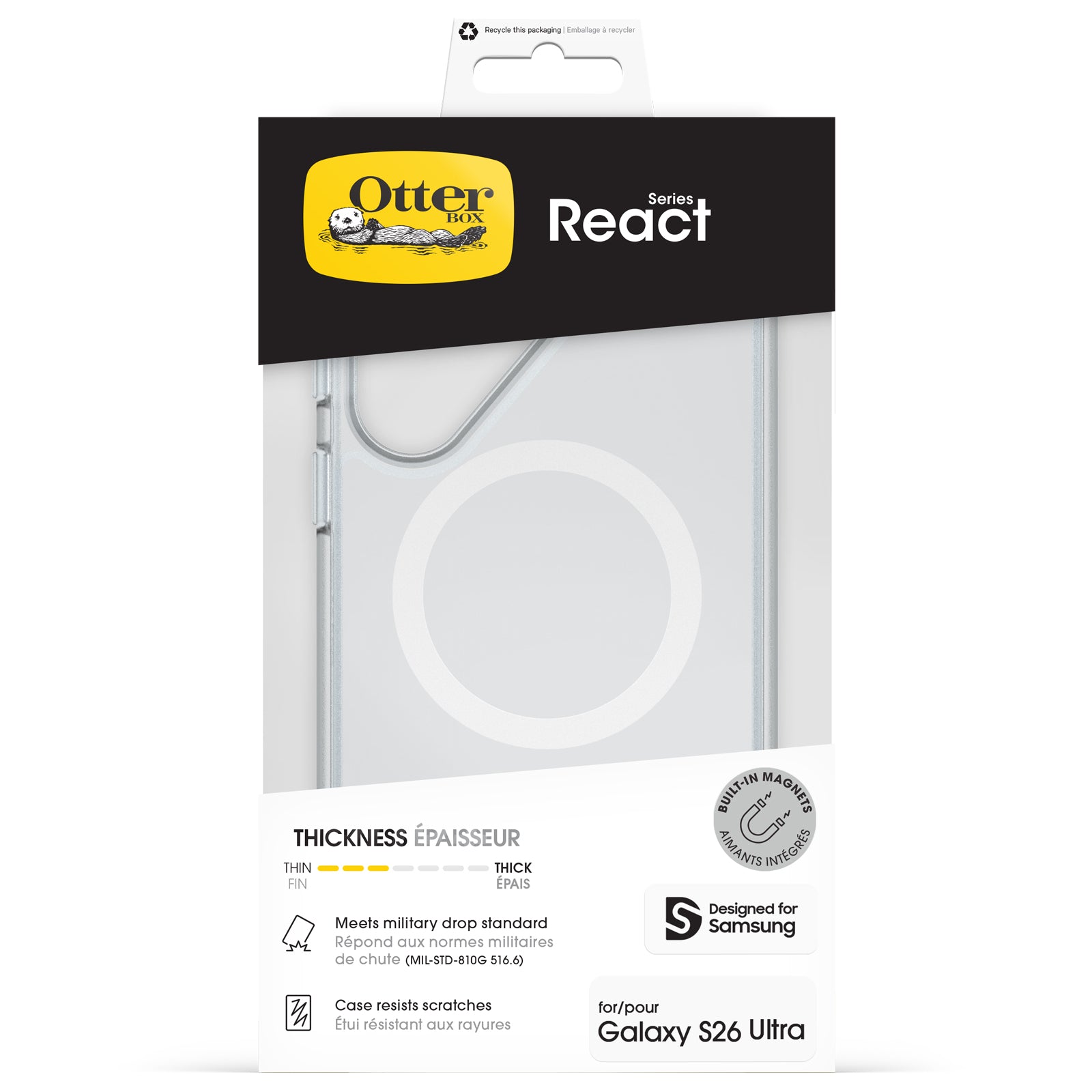 OtterBox React Magnets Series Samsung Galaxy S26 Ultra 5G Clear
