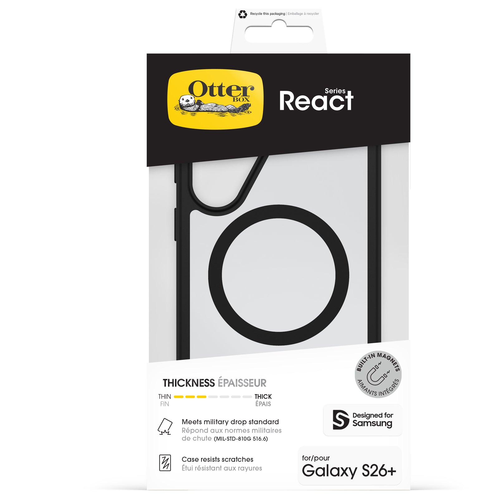 OtterBox React Magnets Series Samsung Galaxy S26+ 5G Clear/Black